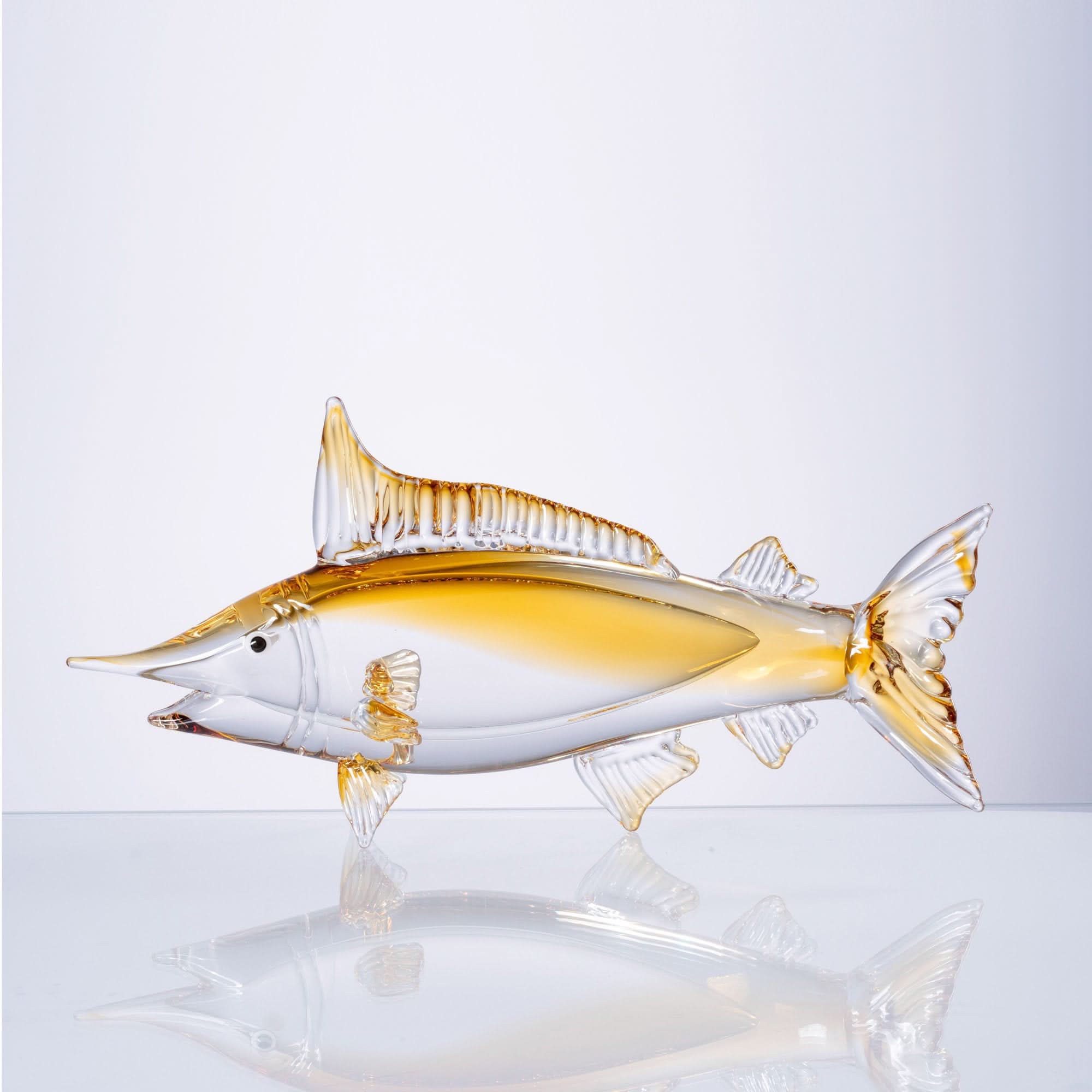 Golden Fins Glass Sculpture