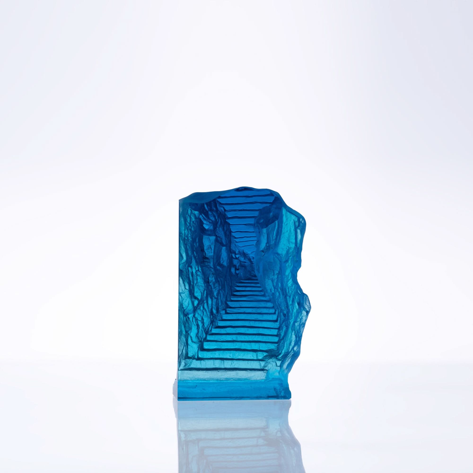Endless Ascen-Blue Glass Sculpture