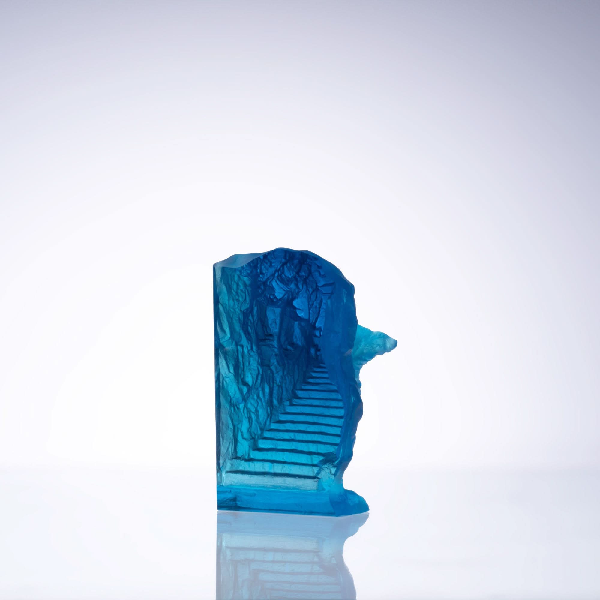 Endless Ascen-Blue Glass Sculpture