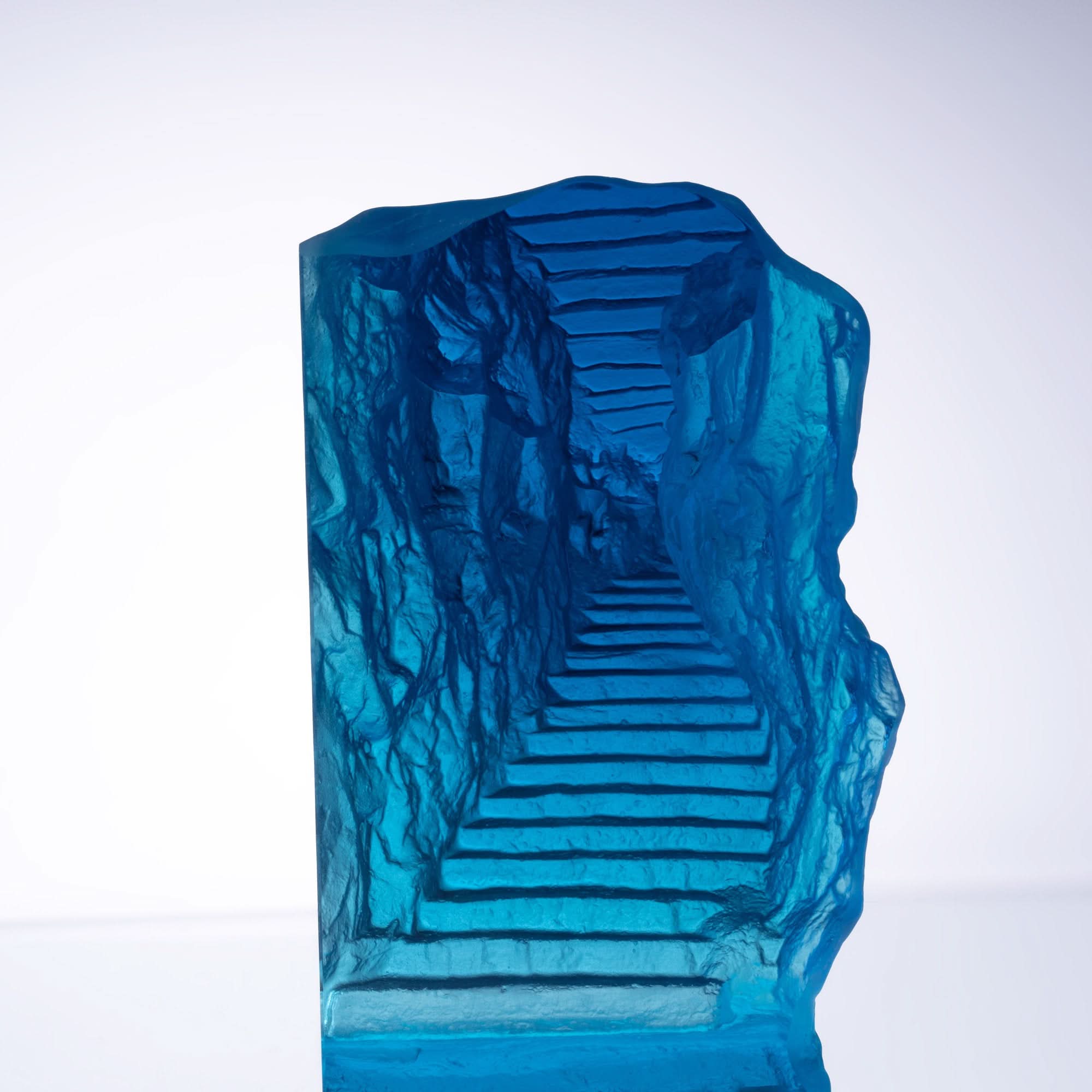 Endless Ascen-Blue Glass Sculpture