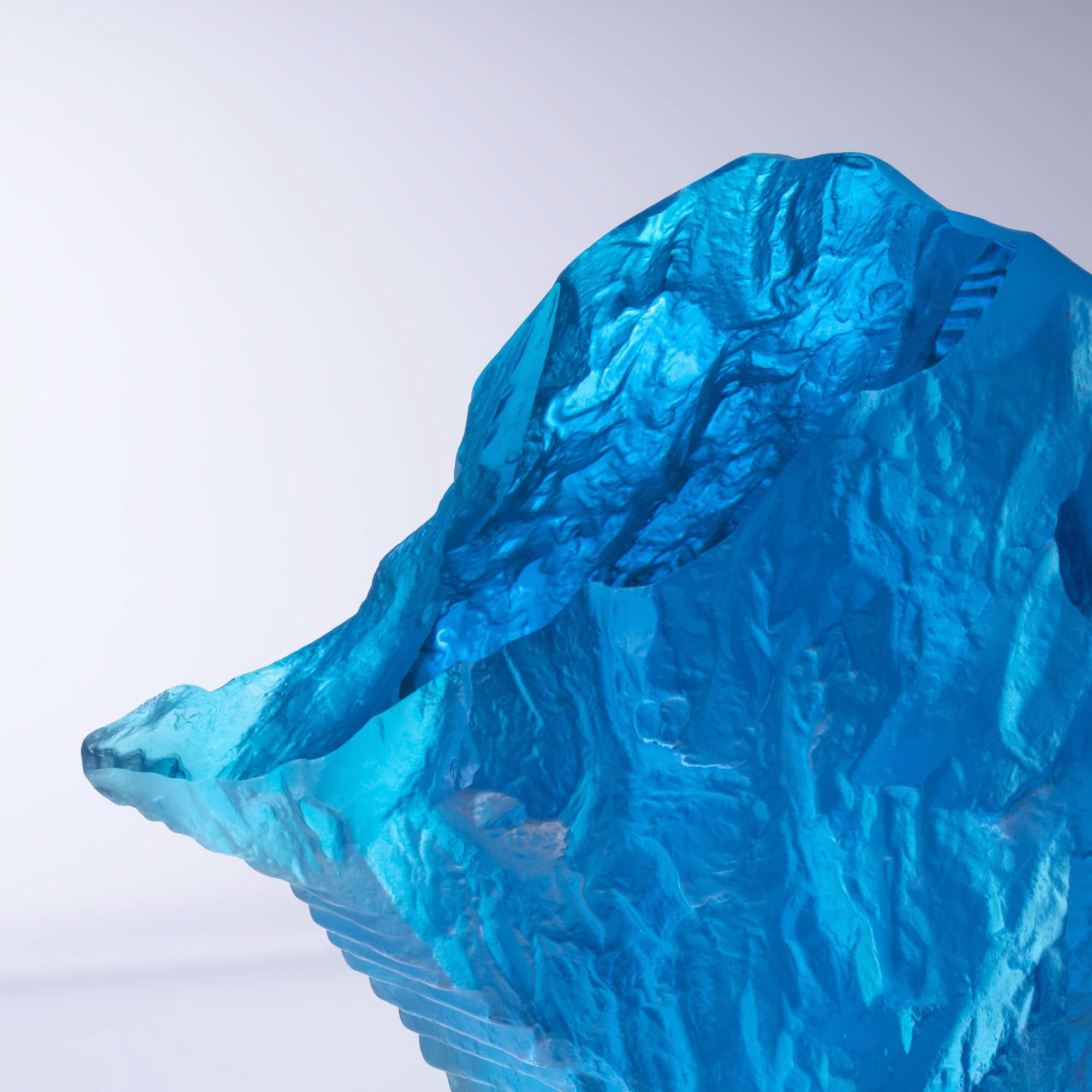 Endless Ascen-Blue Glass Sculpture