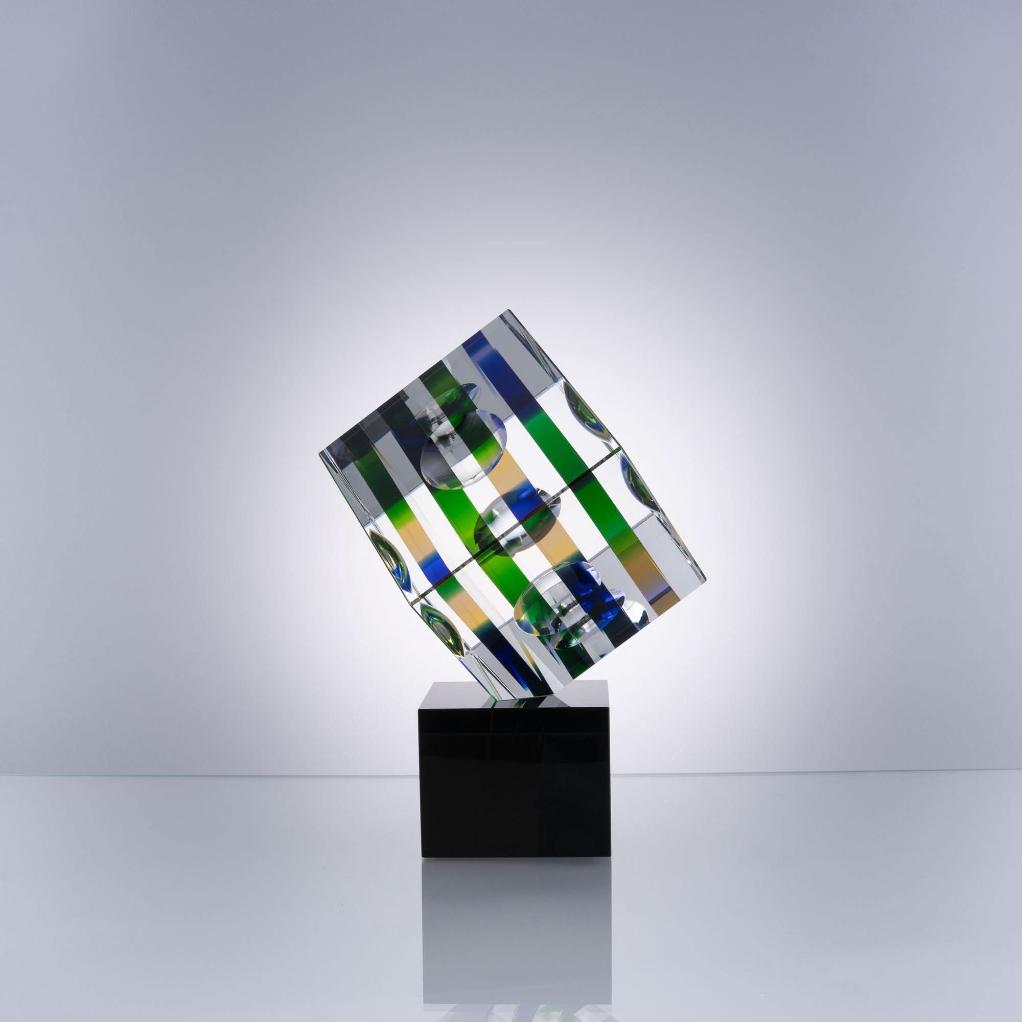 Cubist Harmony Glass Sculpture