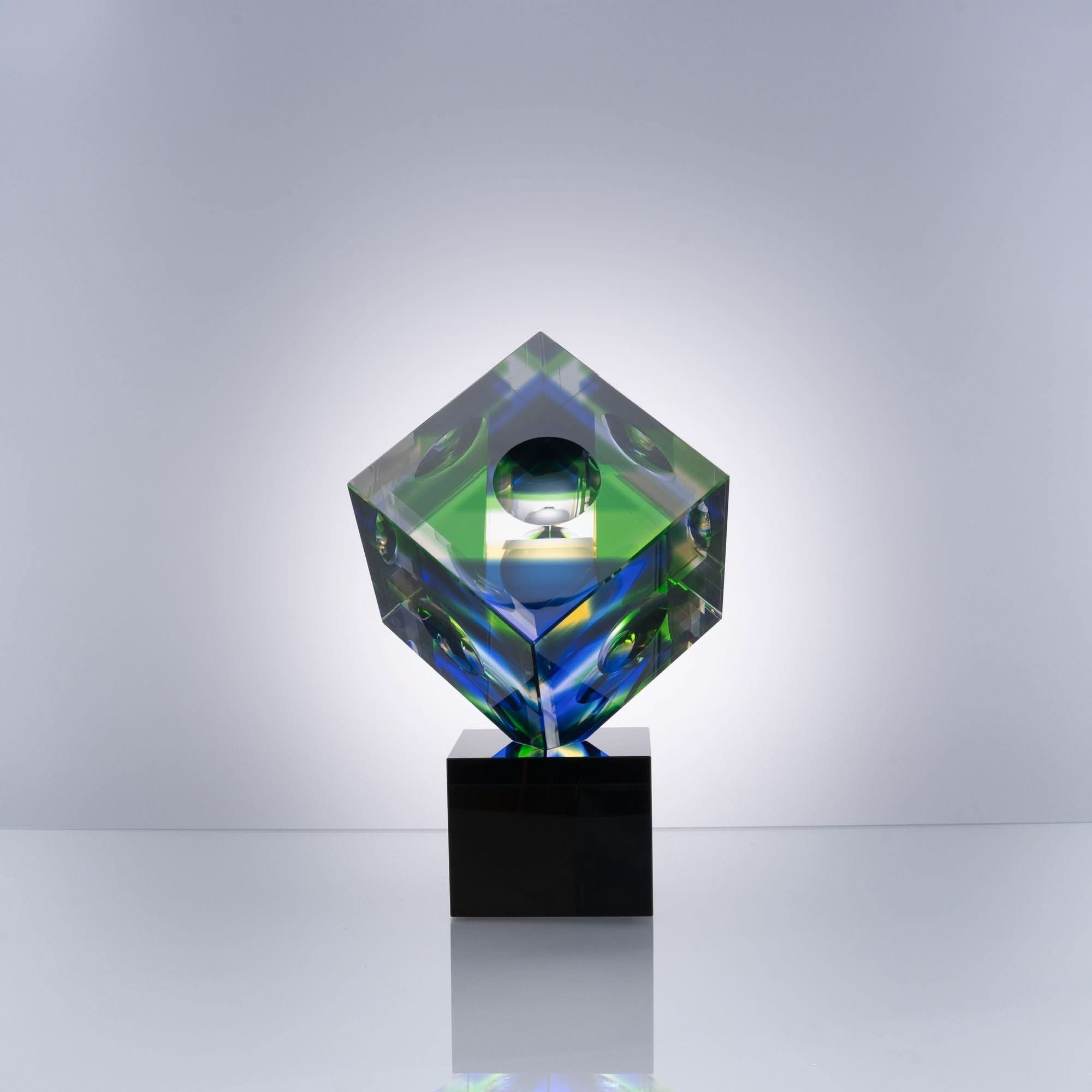 Cubist Harmony Glass Sculpture