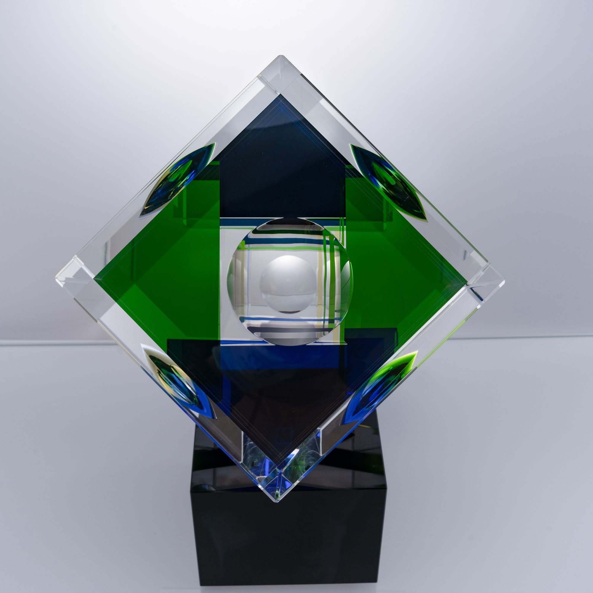 Cubist Harmony Glass Sculpture