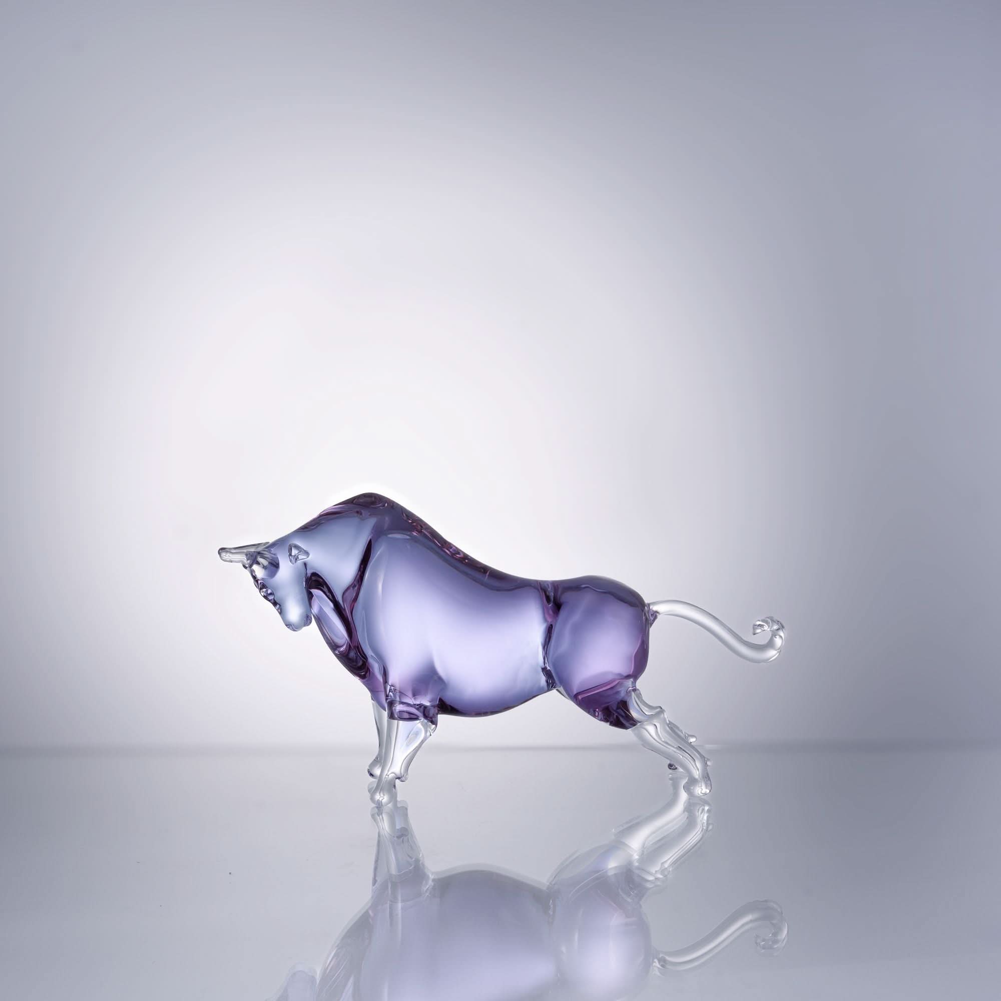 Majestic Bull Glass Sculpture