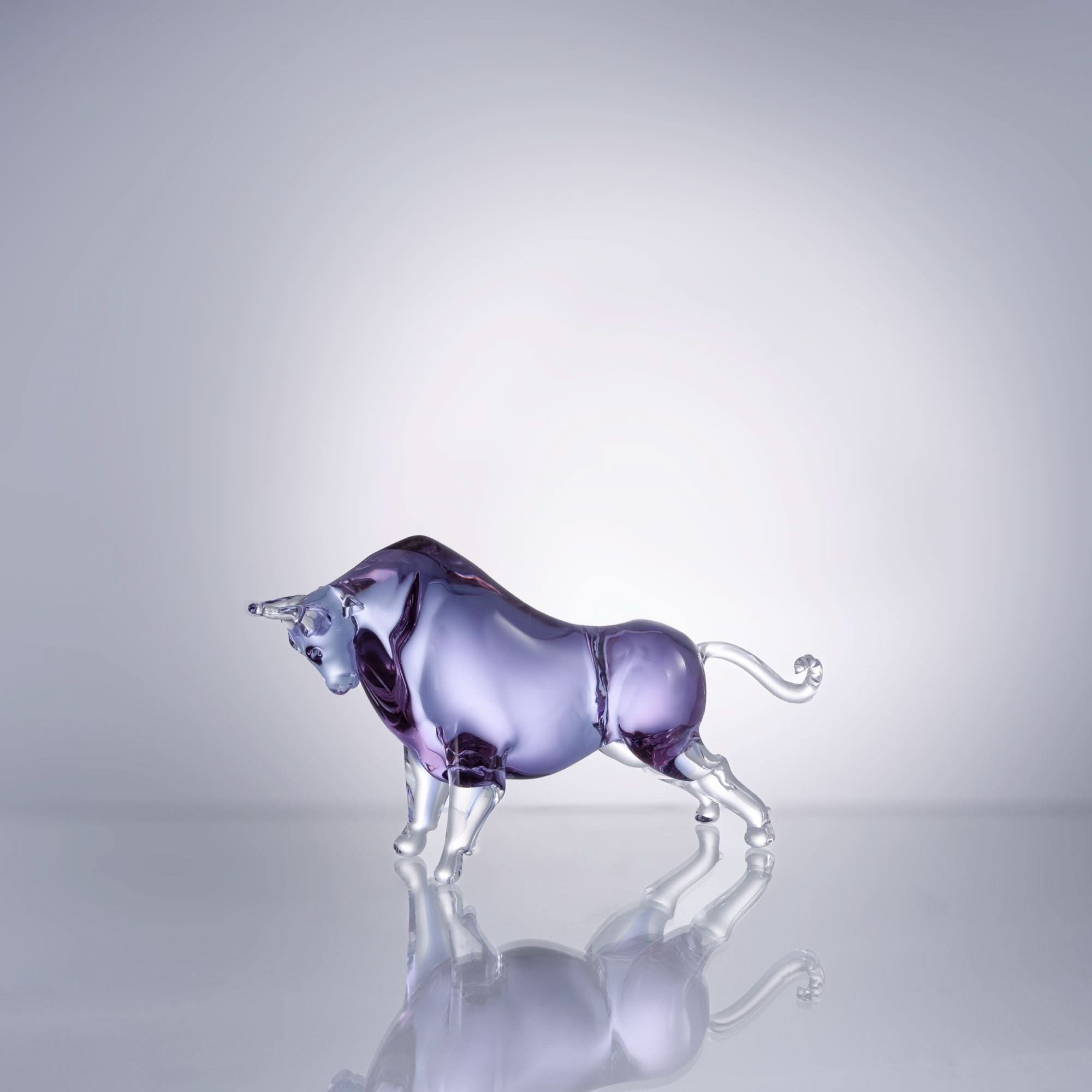 Majestic Bull Glass Sculpture