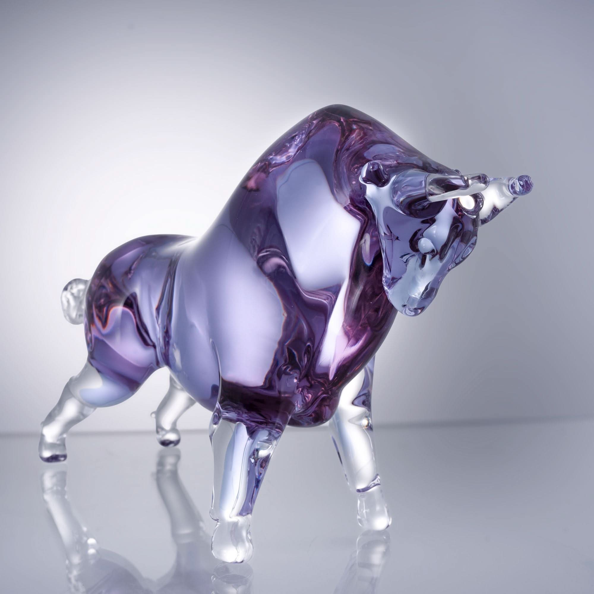 Majestic Bull Glass Sculpture