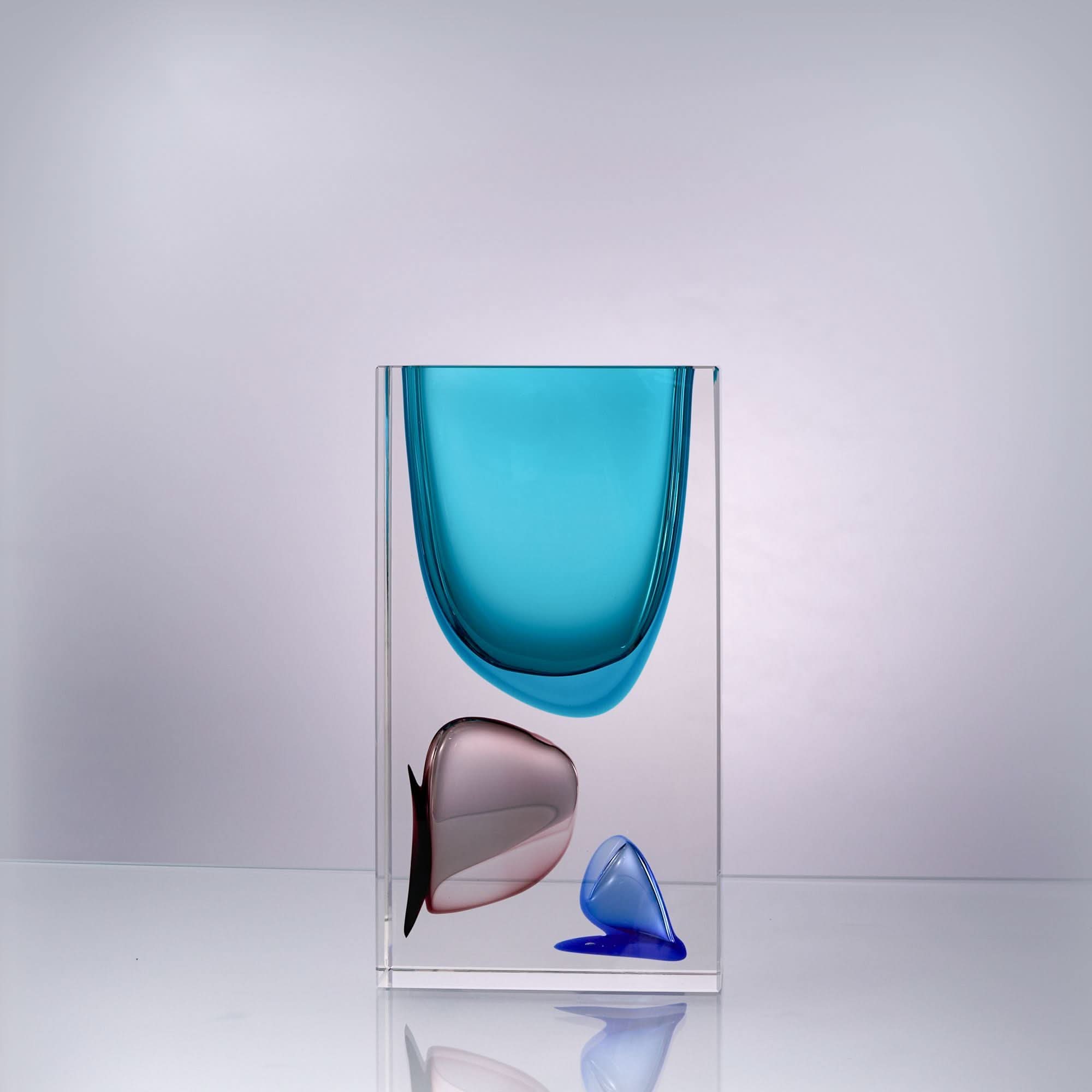 Atemporal--Bule-T Glass Sculpture