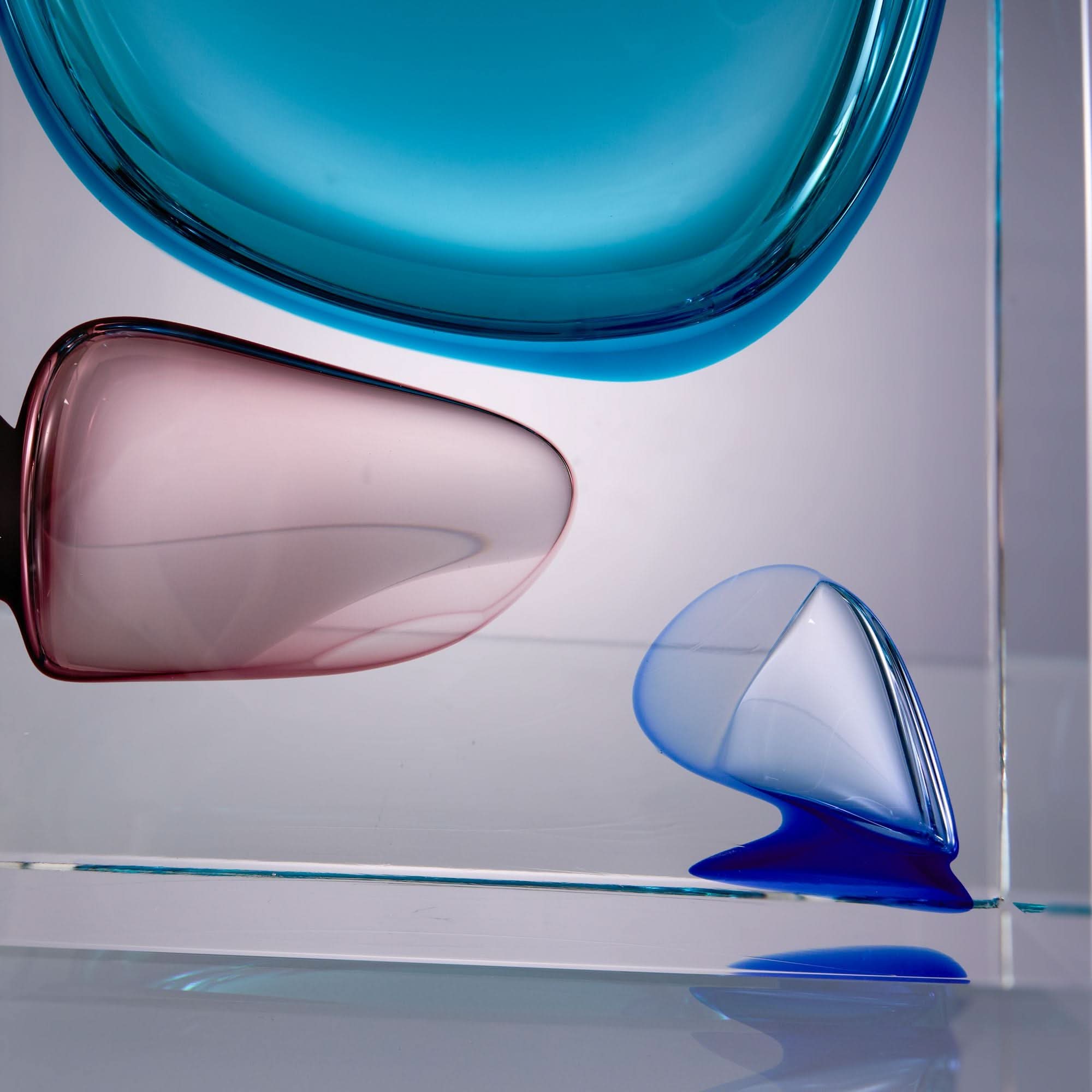 Atemporal--Blue--S Glass Sculpture