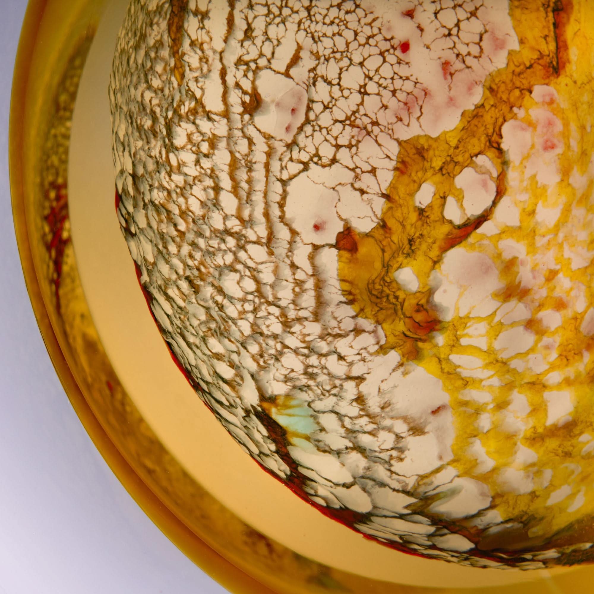 Planet--Amber Glass Sculpture