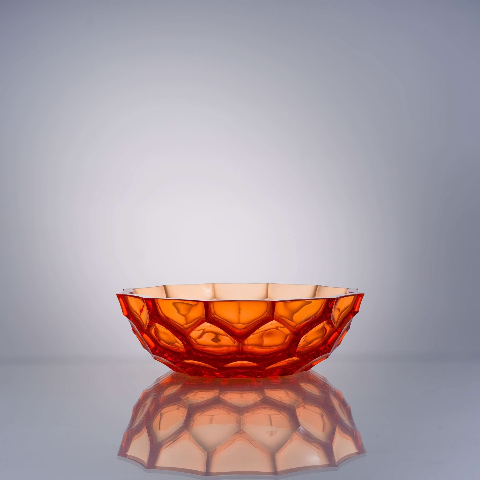 Rosetta Aurora--Blow--Orange Glass Sculpture