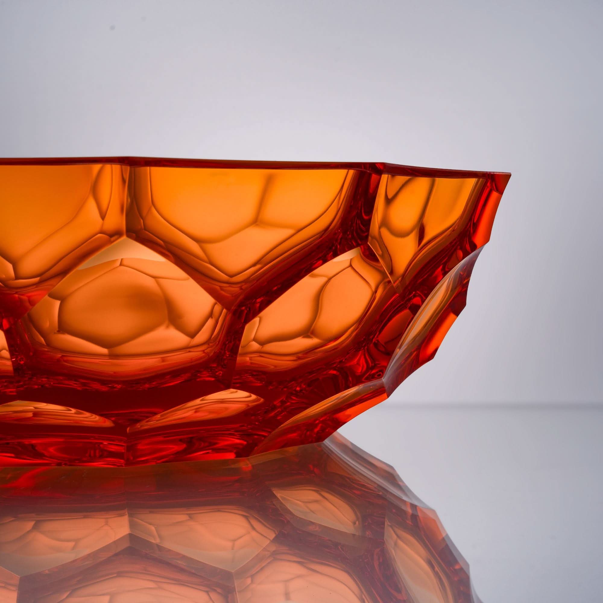 Rosetta Aurora--Blow--Orange Glass Sculpture