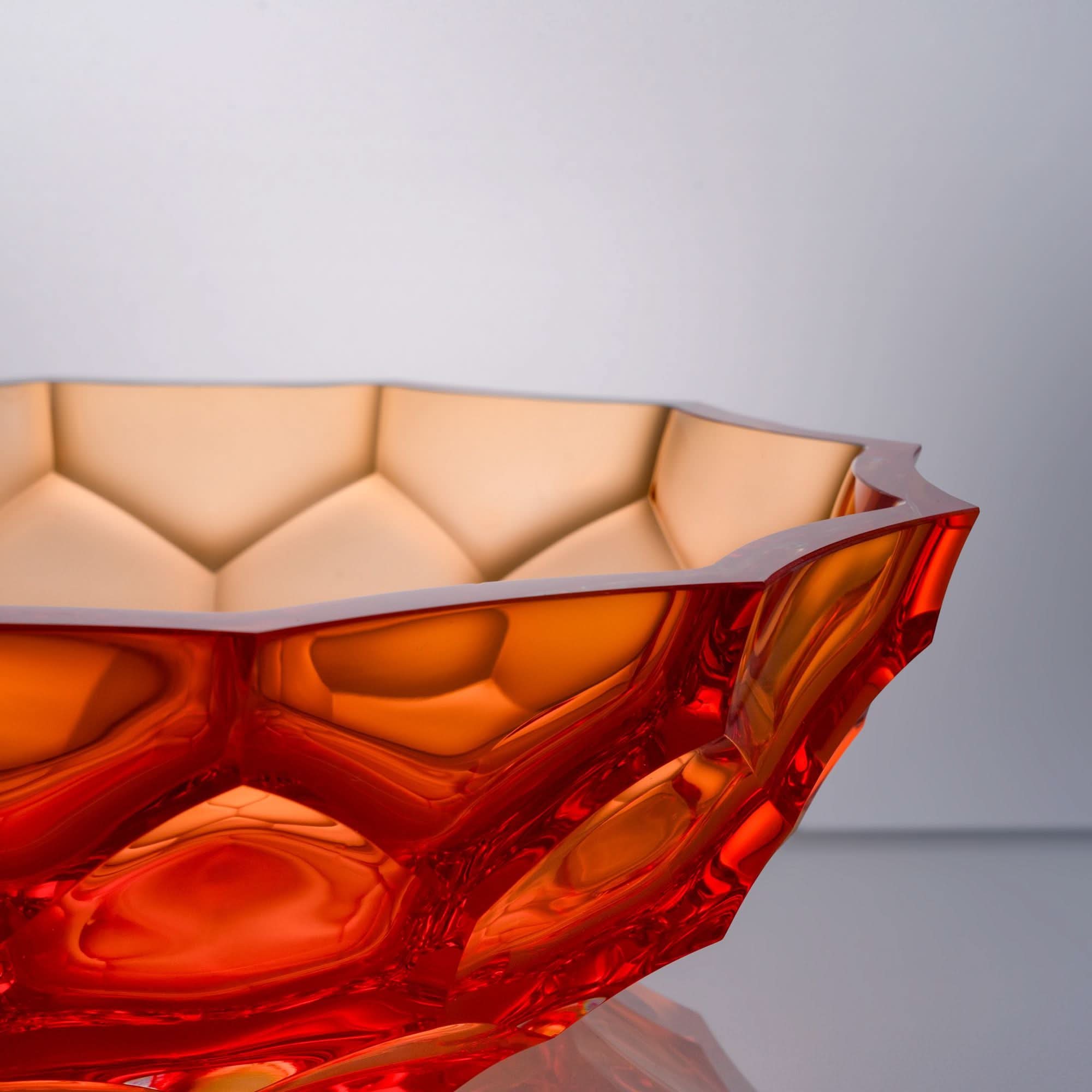 Rosetta Aurora--Blow--Orange Glass Sculpture