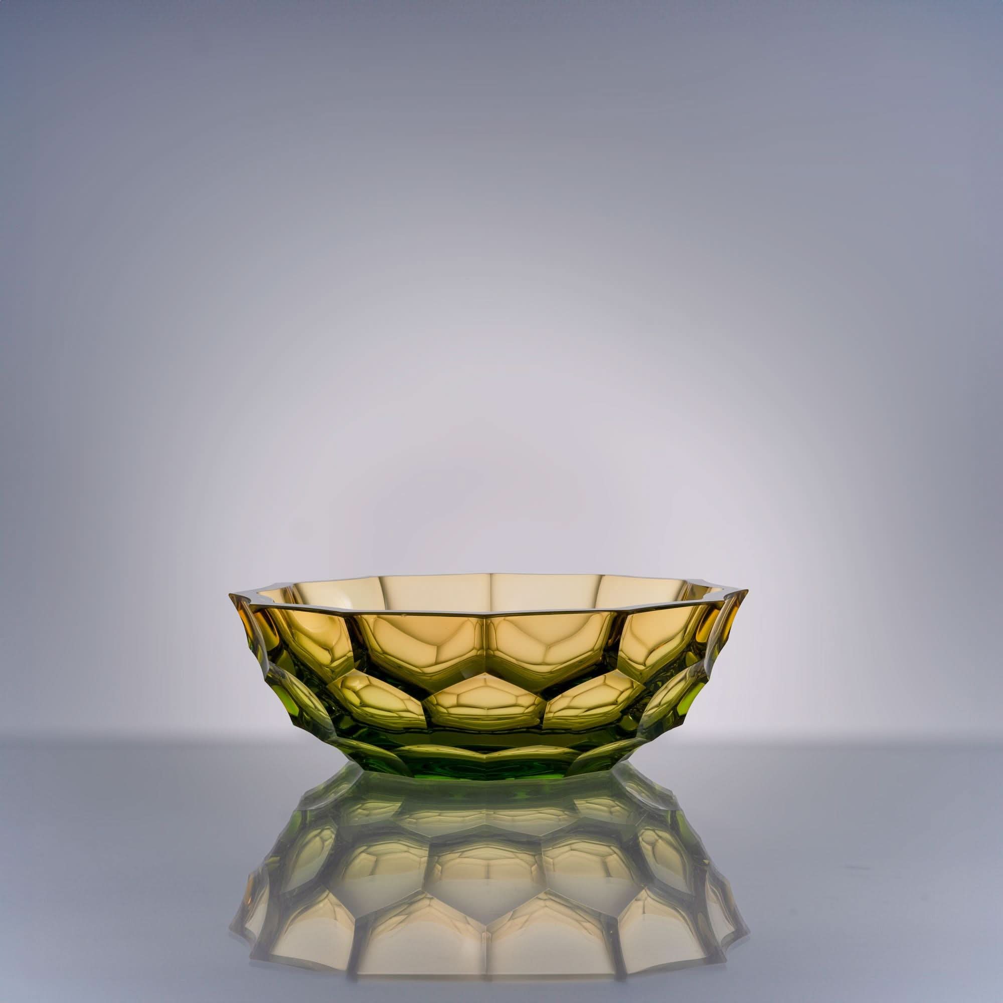 Rosetta Aurora--Blow--Yellow Glass Sculpture