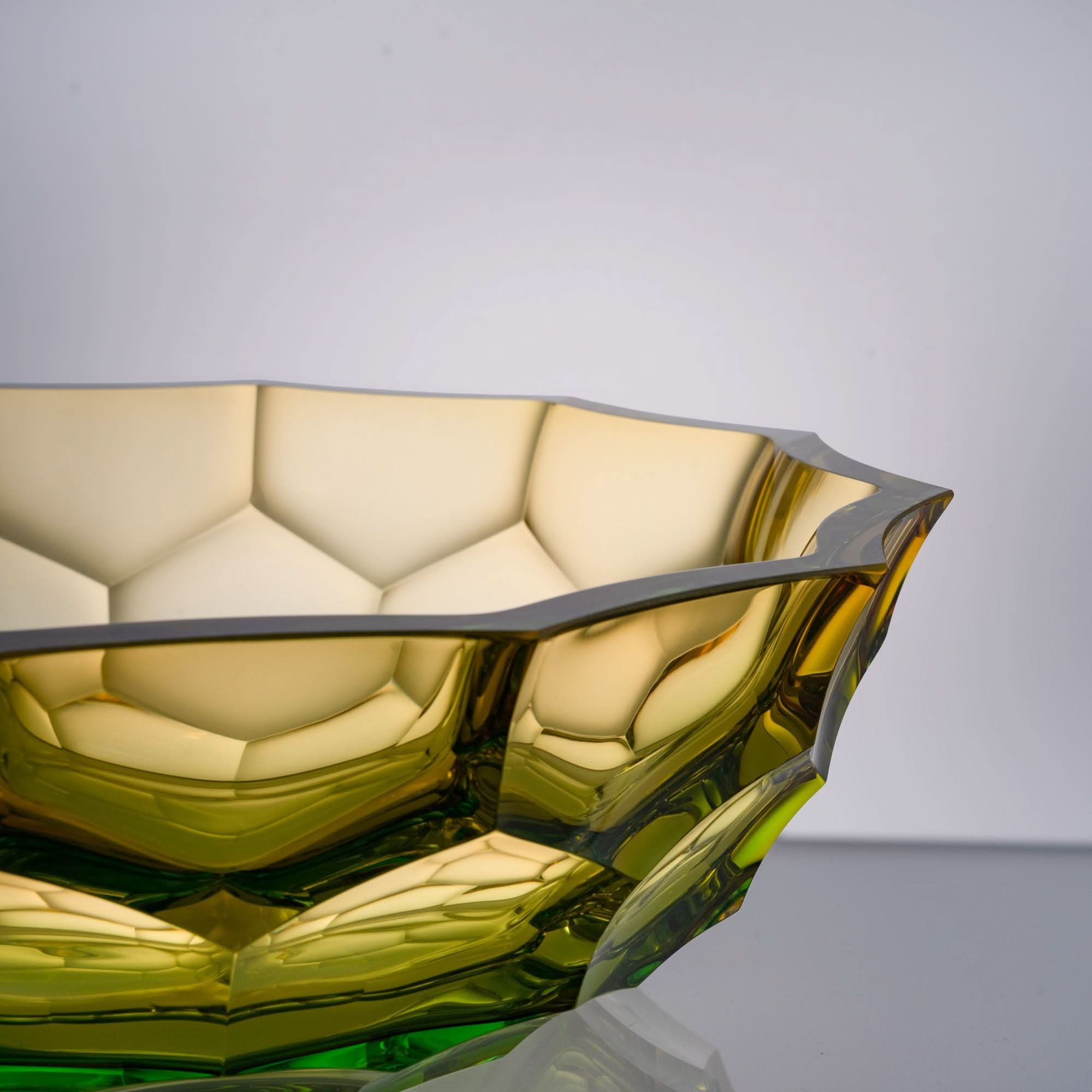Rosetta Aurora--Blow--Yellow Glass Sculpture