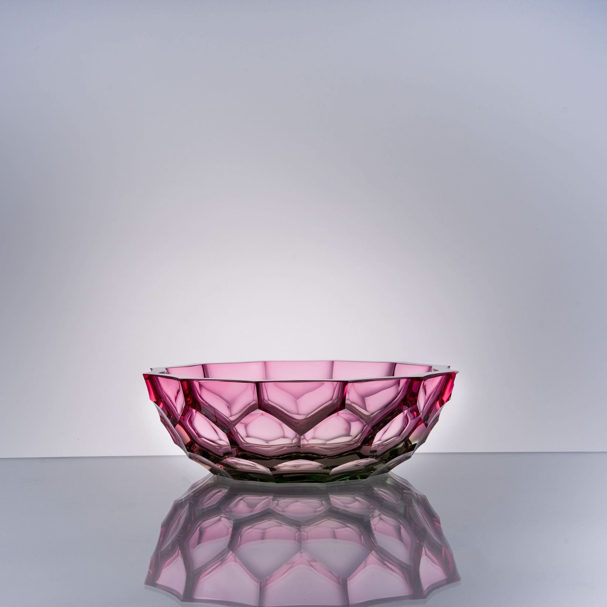 Rosetta Aurora--Blow--Red Glass Sculpture