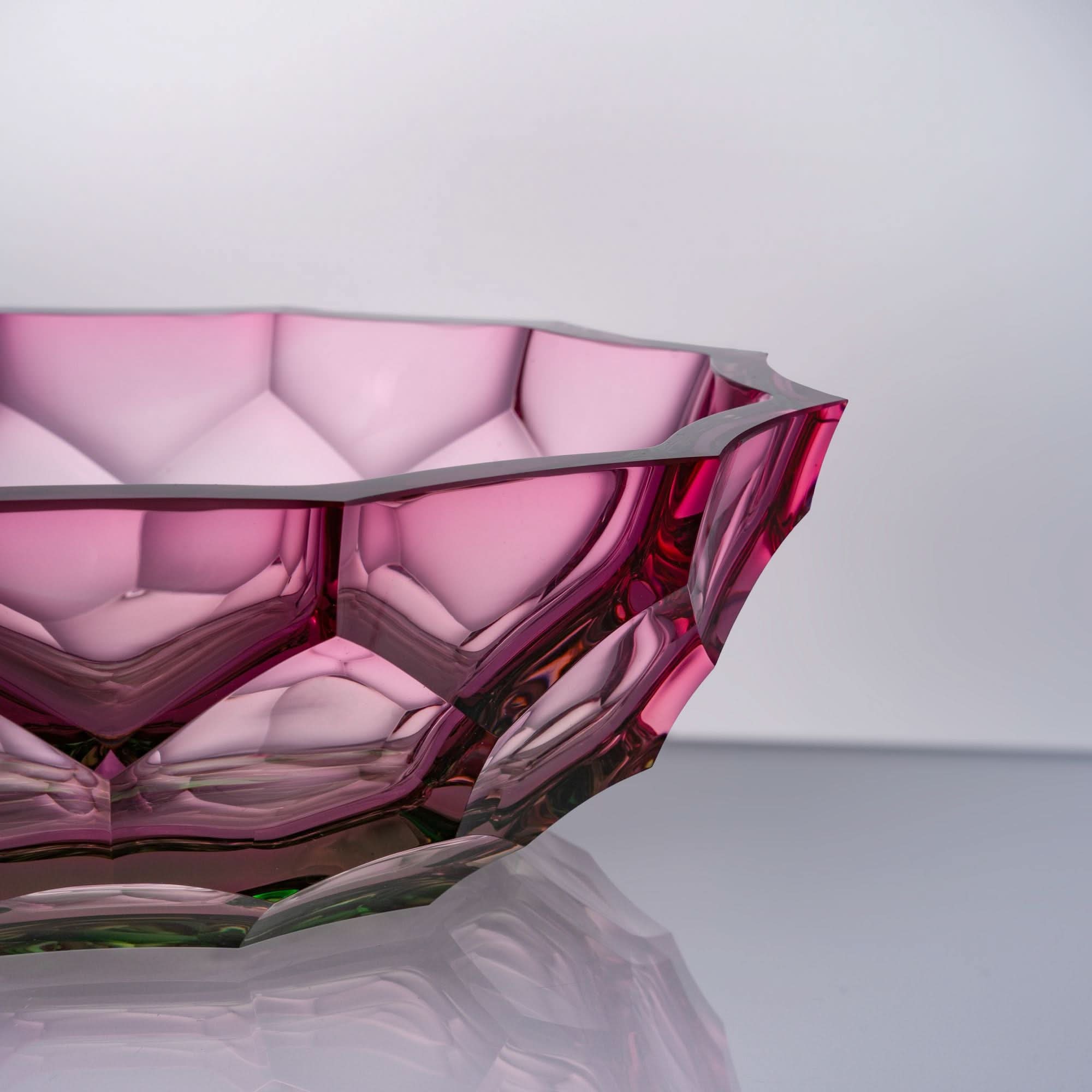 Rosetta Aurora--Blow--Red Glass Sculpture