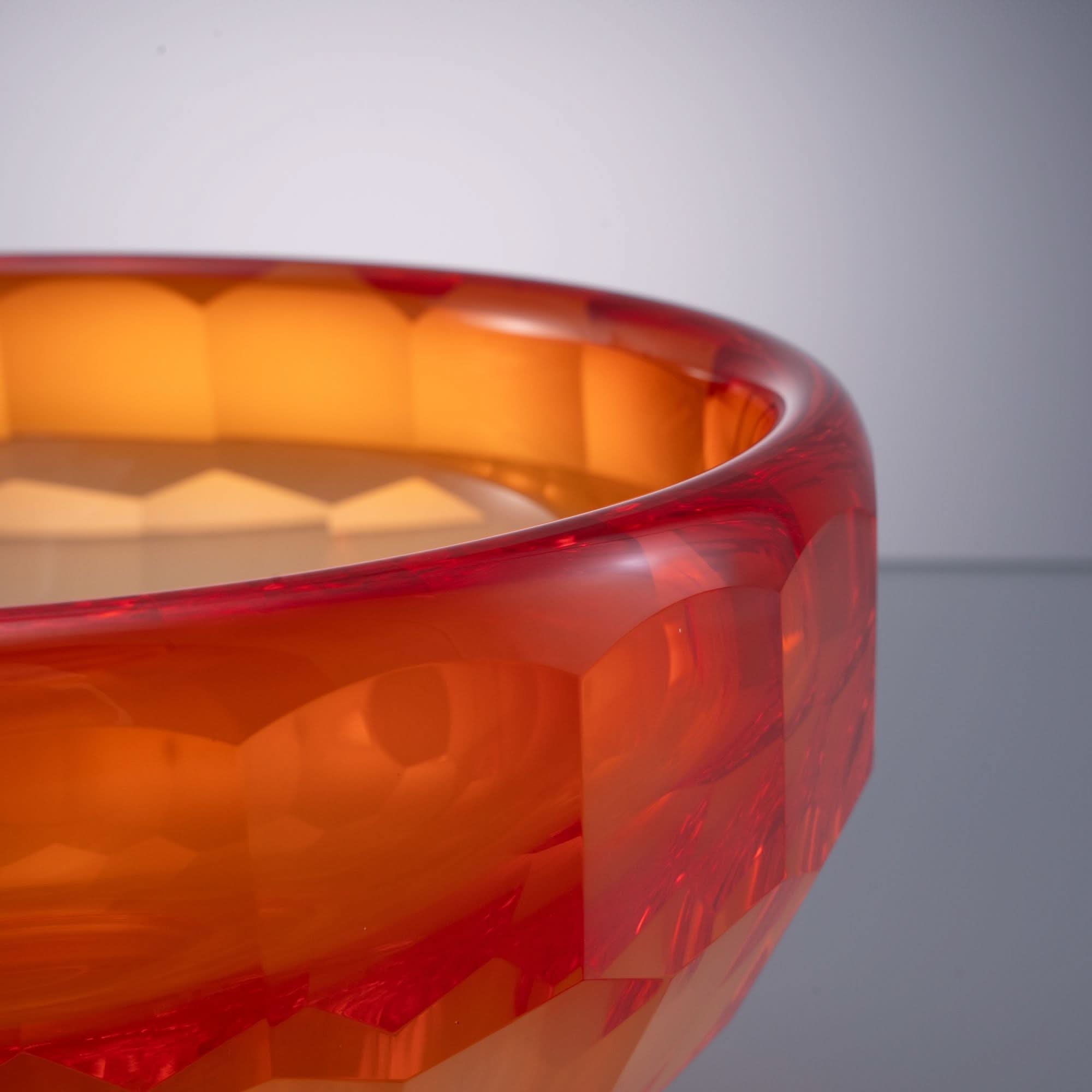 Cubism--Red Glass Sculpture