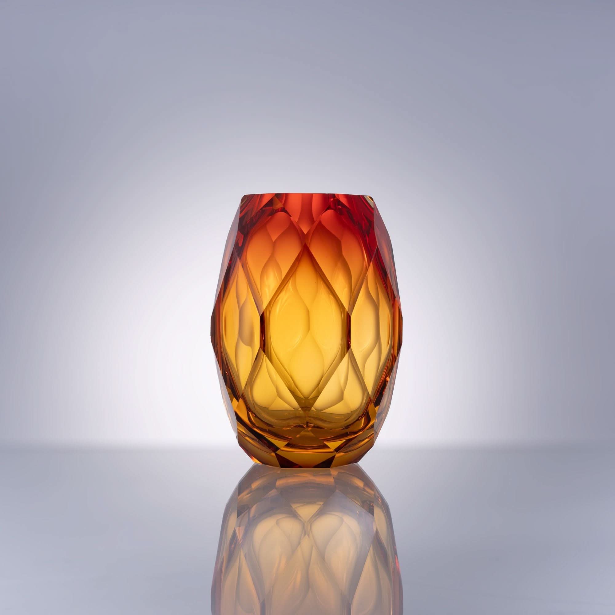 Mountain Peak--Red Glass Sculpture