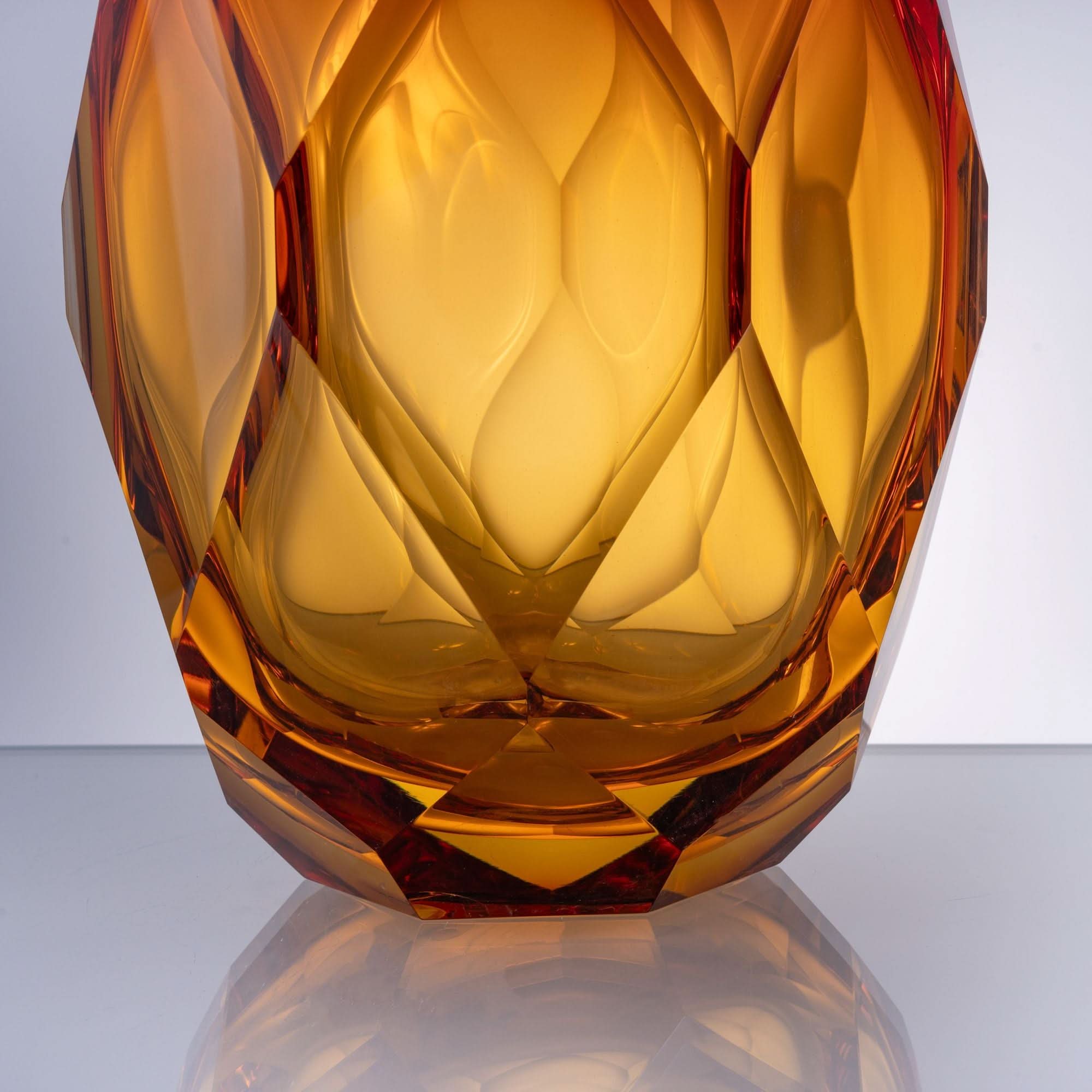 Mountain Peak--Red Glass Sculpture