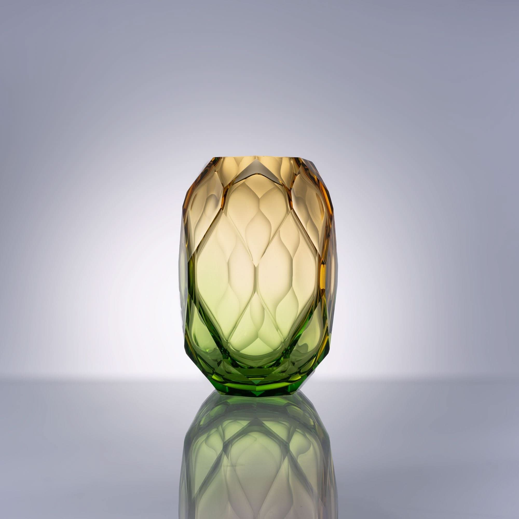 Mountain Peak--Green Glass Sculpture