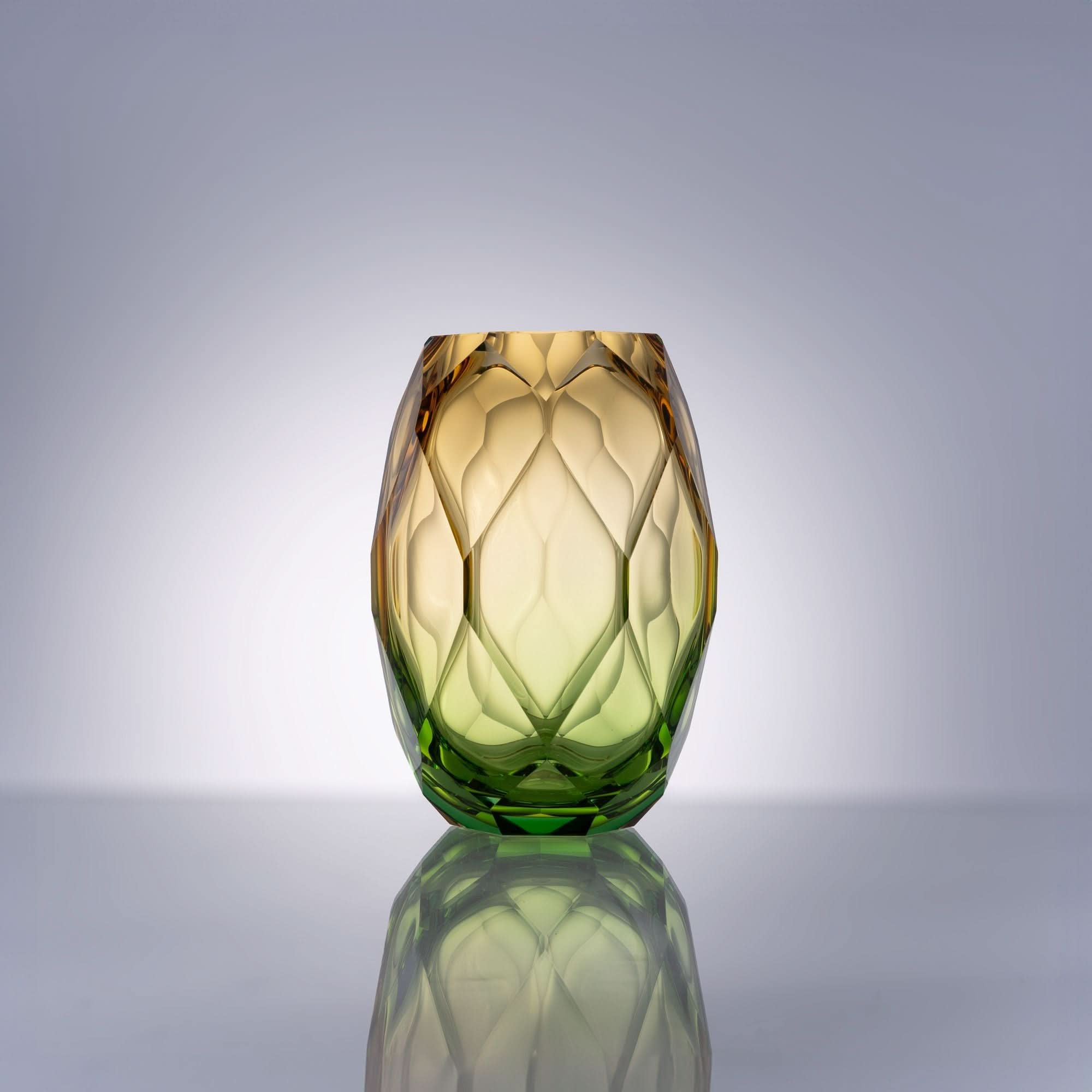 Mountain Peak--Green Glass Sculpture