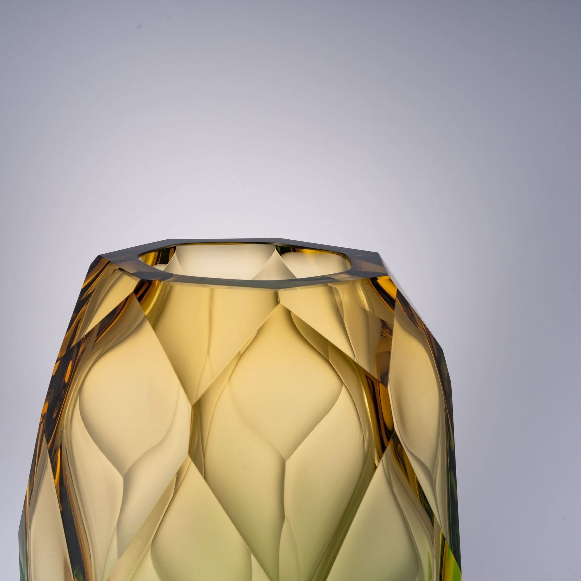 Mountain Peak--Green Glass Sculpture