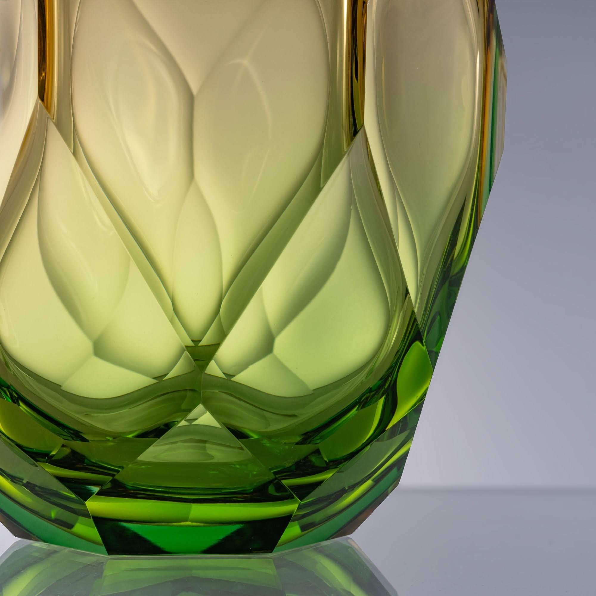 Mountain Peak--Green Glass Sculpture