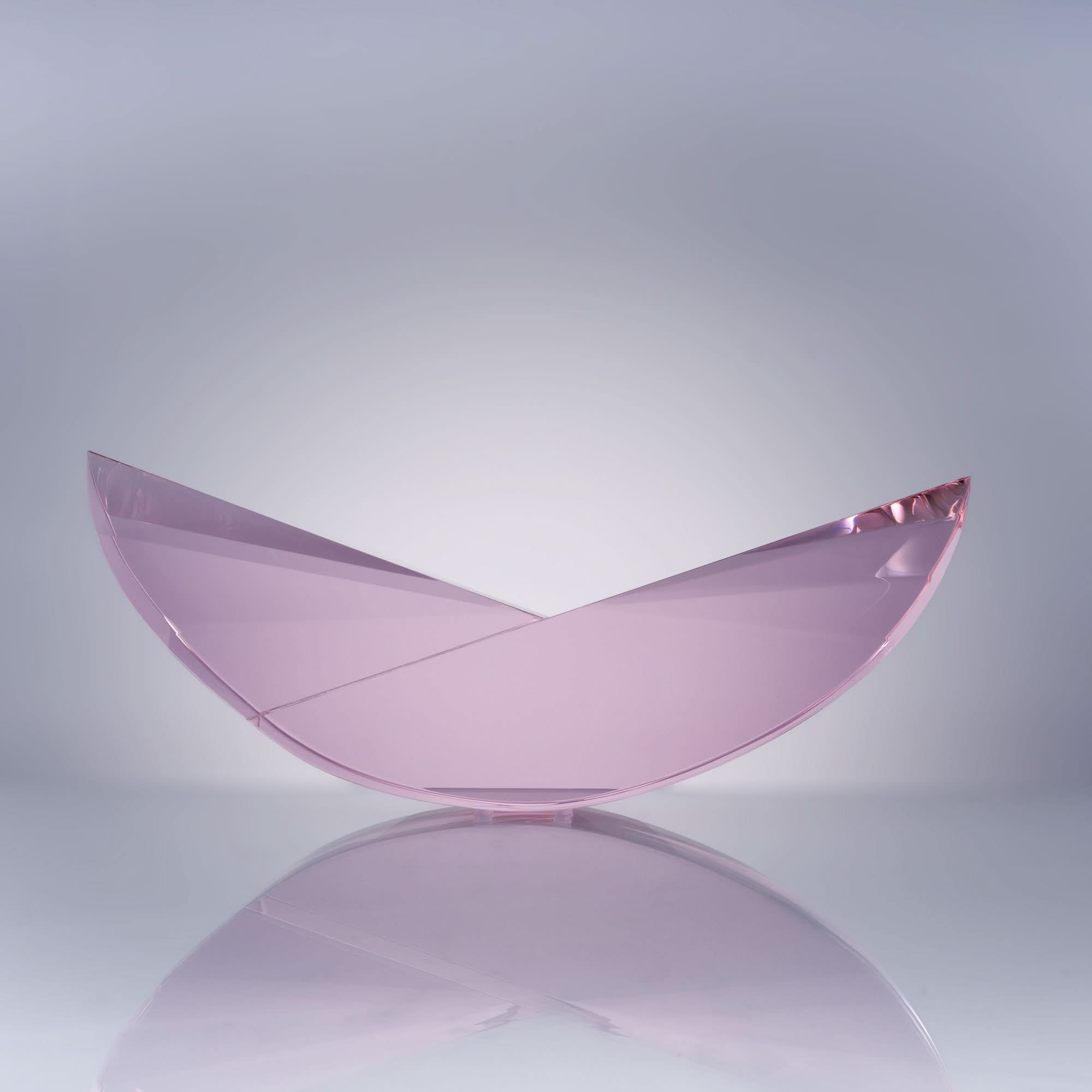 Rose Crescent Glass Sculpture
