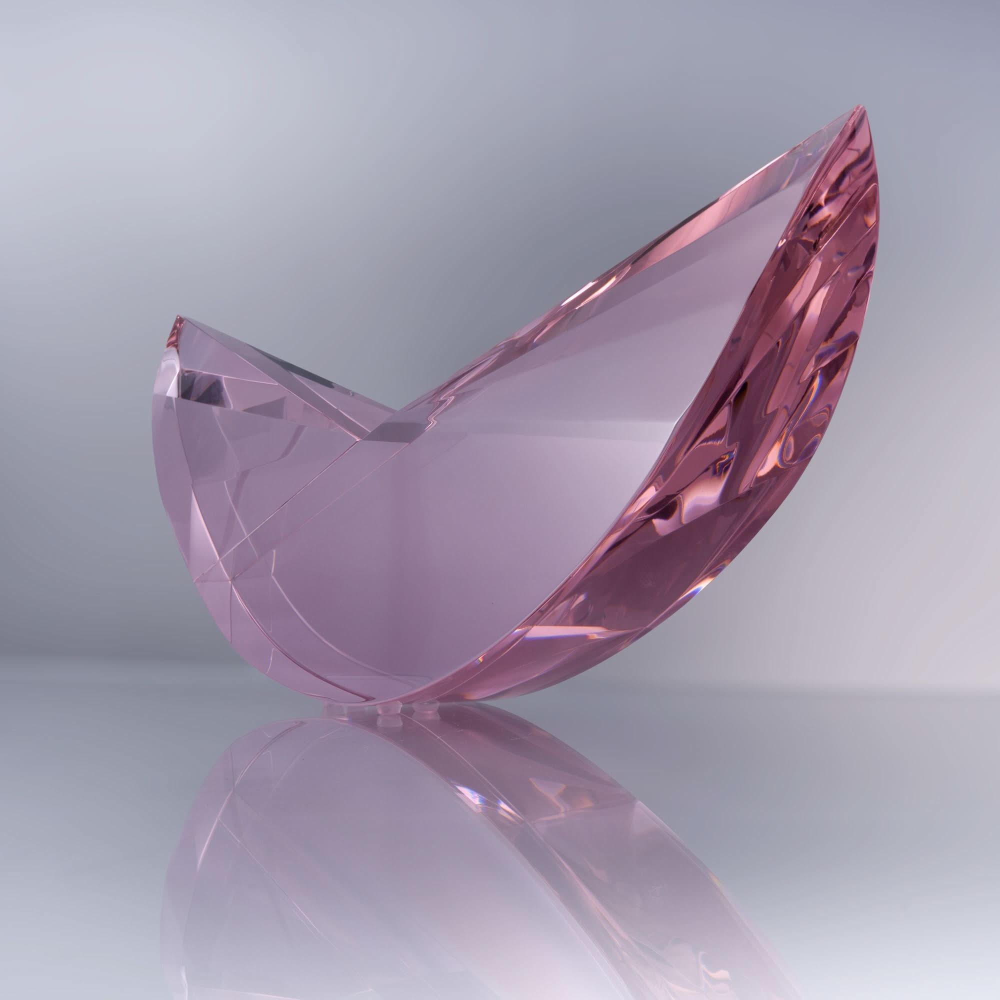 Rose Crescent Glass Sculpture