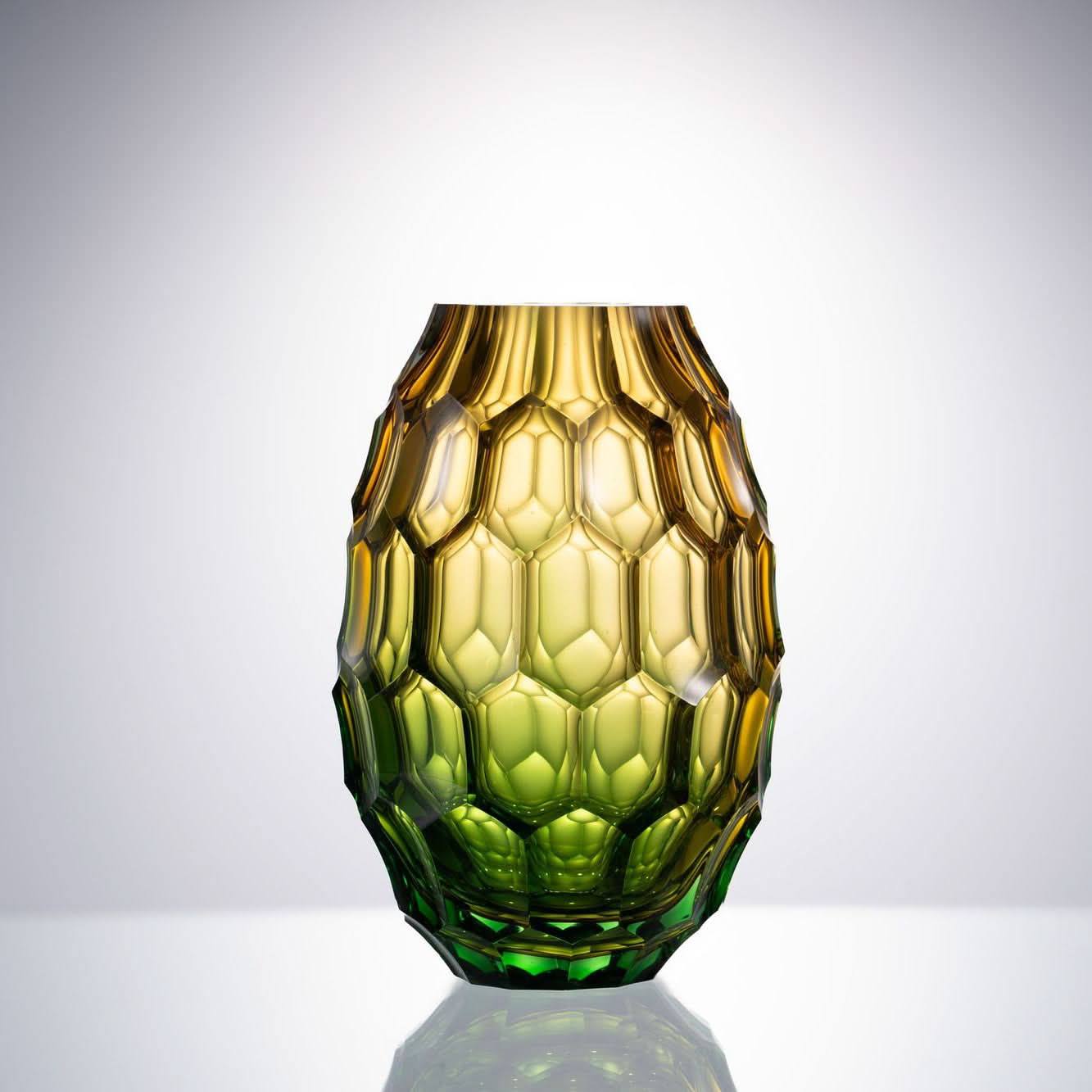 Rosetta Aurora--Yellow Glass Sculpture