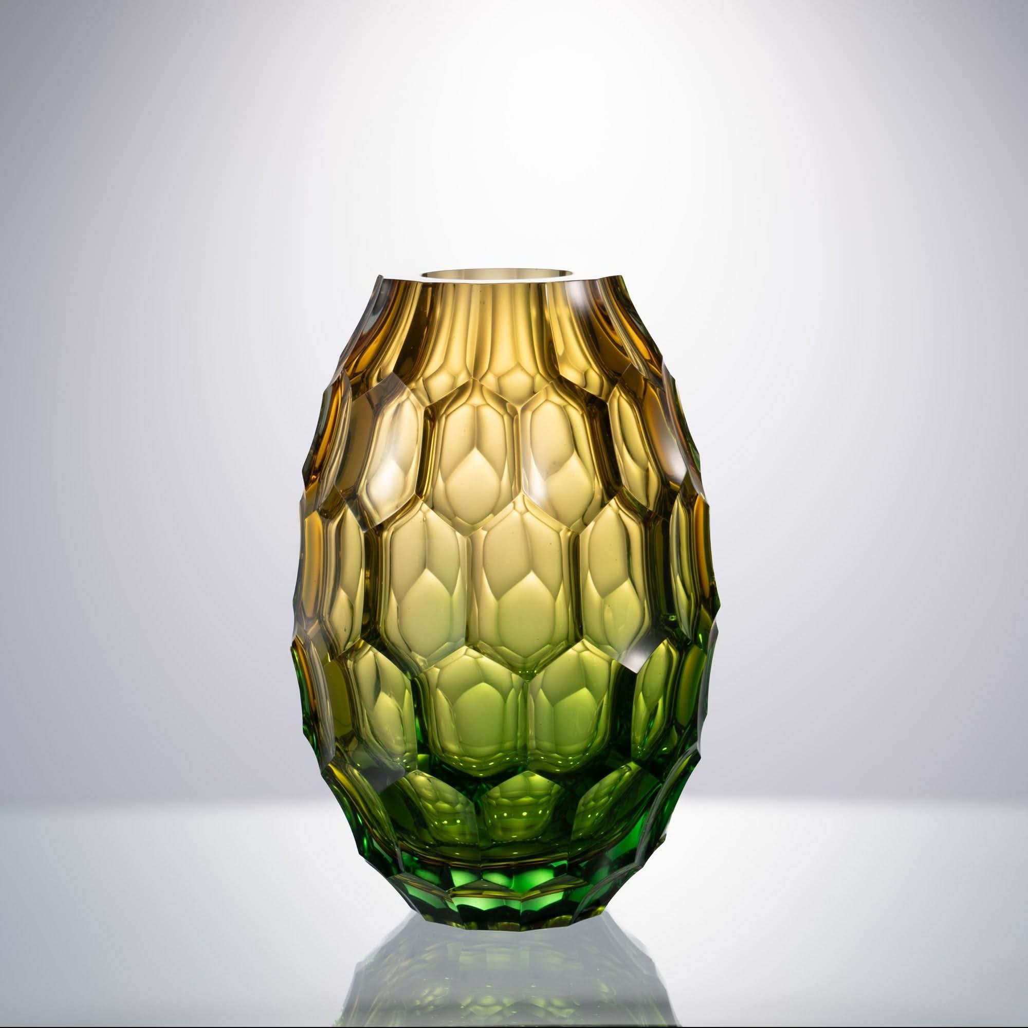 Rosetta Aurora--Yellow Glass Sculpture