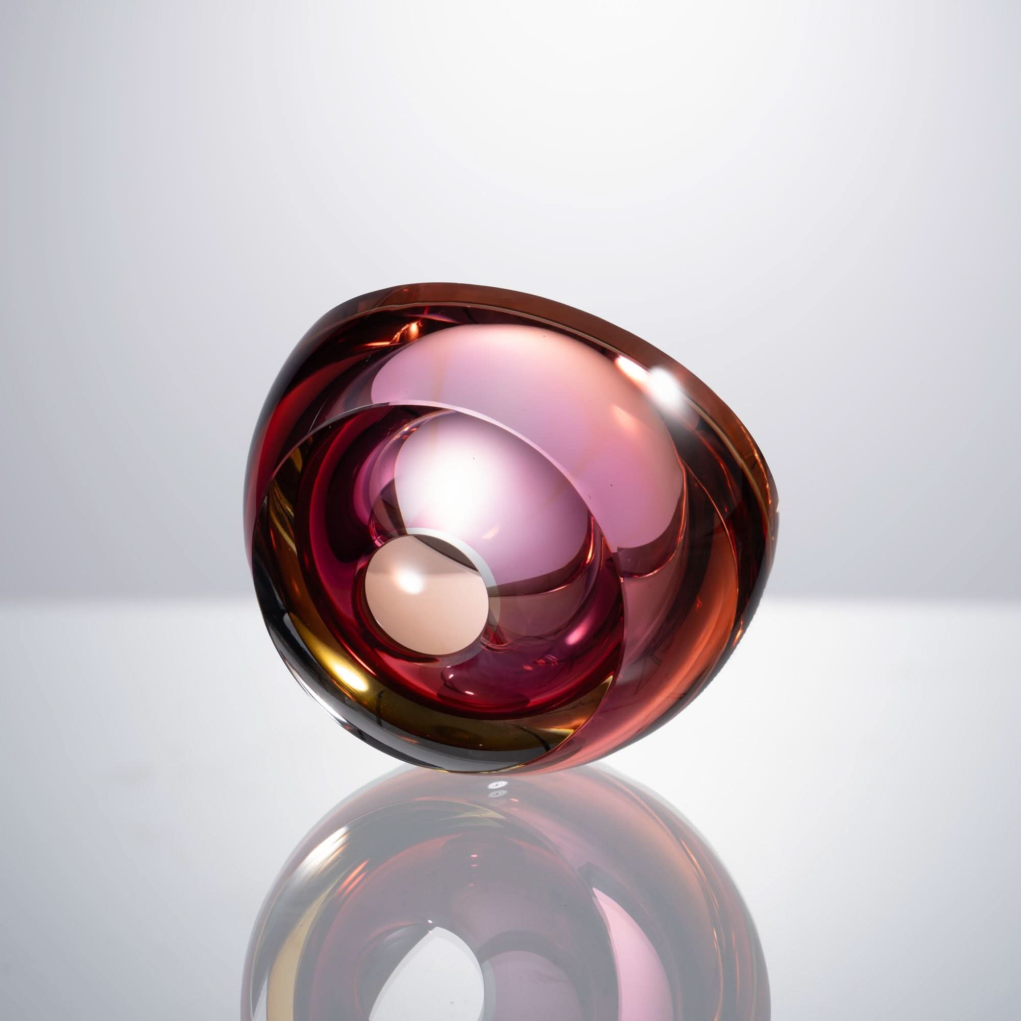 Iridescence--Red Glass Sculpture