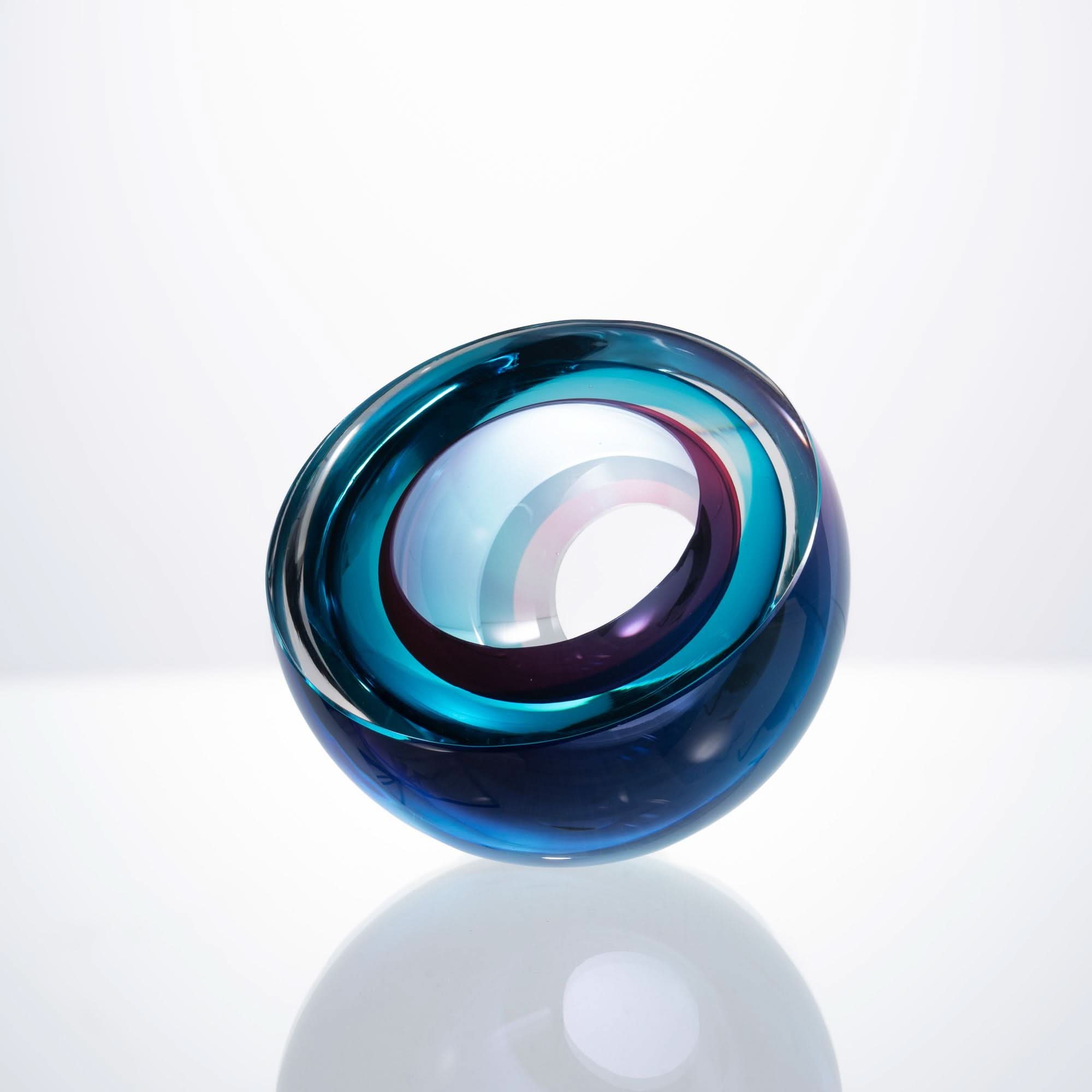 Iridescence--Blue Glass Sculpture