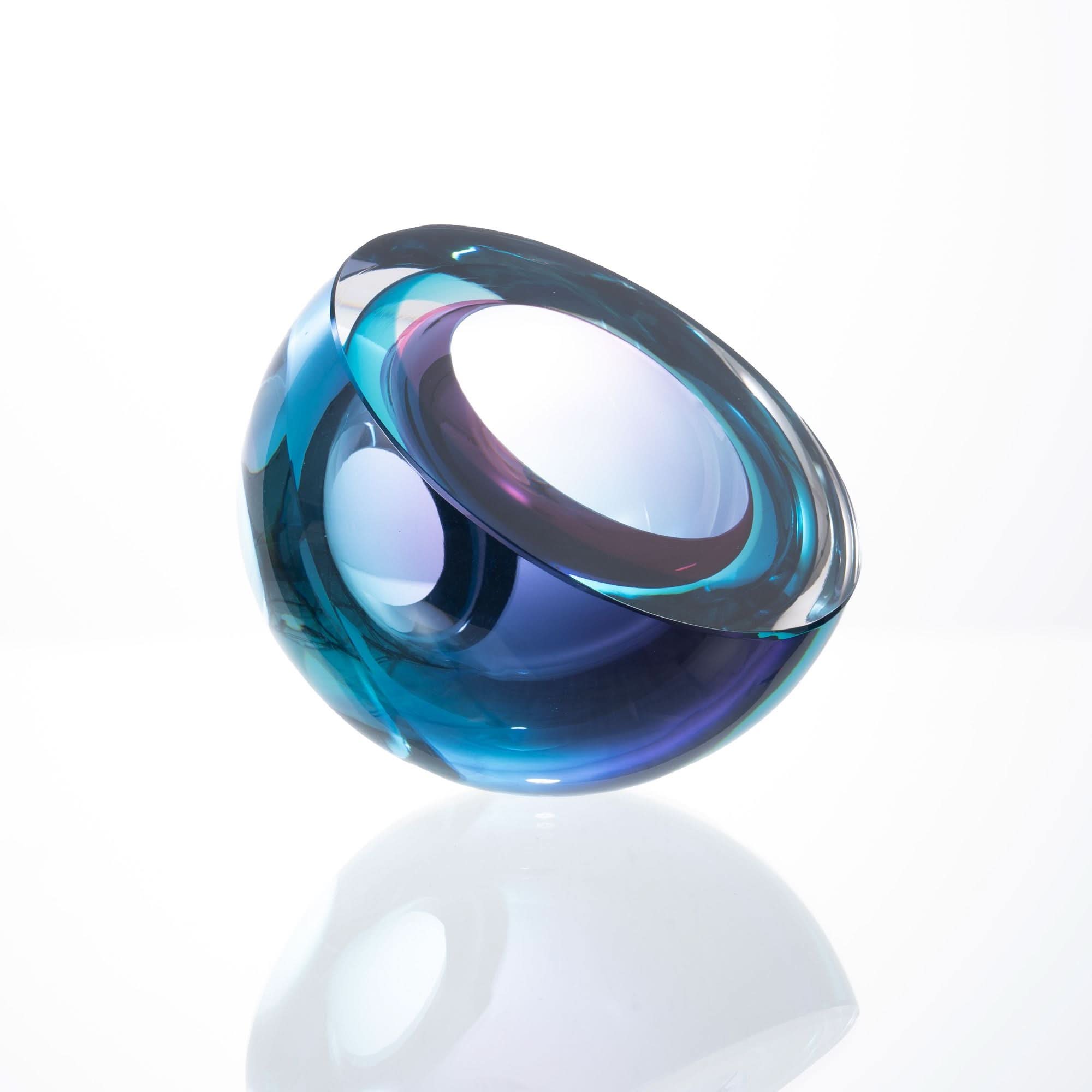 Iridescence--Blue Glass Sculpture