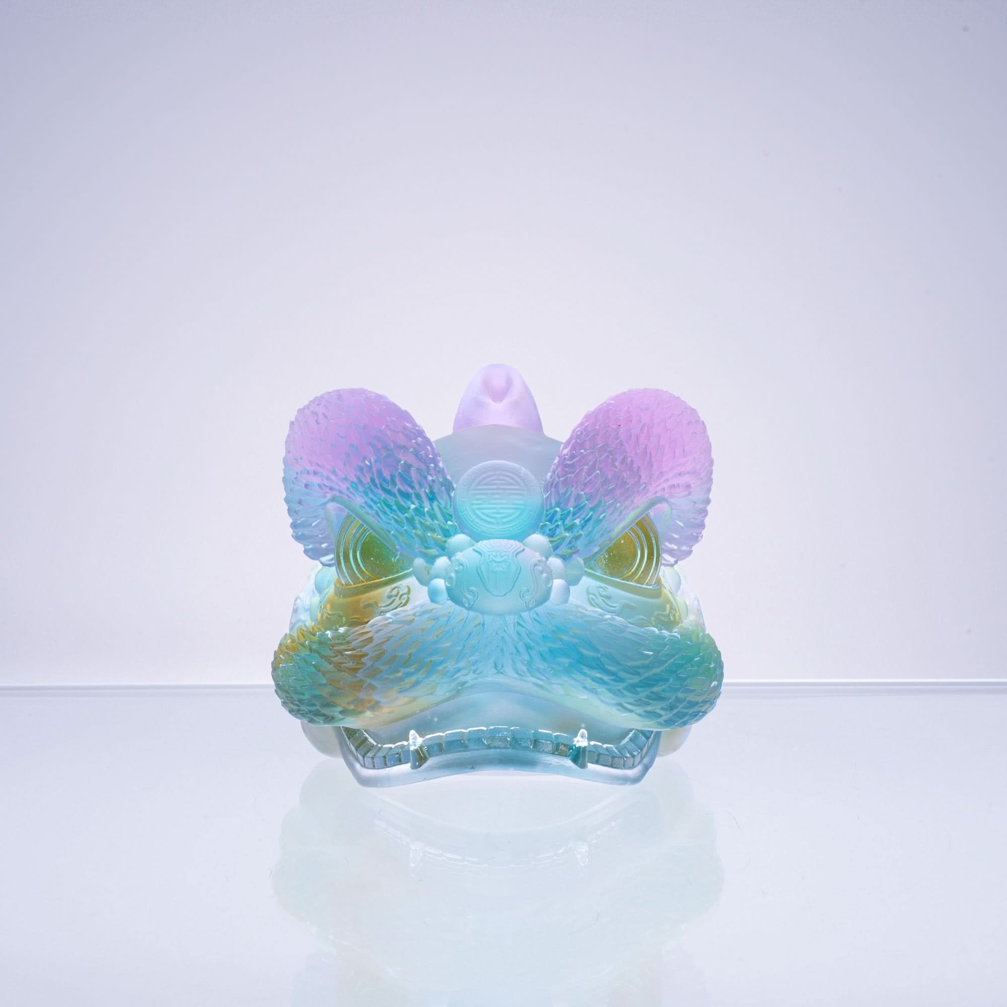 Auspicious Lion Glass Sculpture