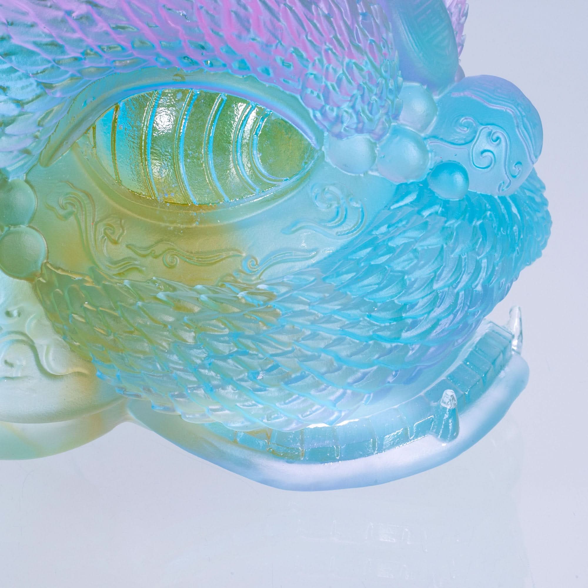 Auspicious Lion Glass Sculpture