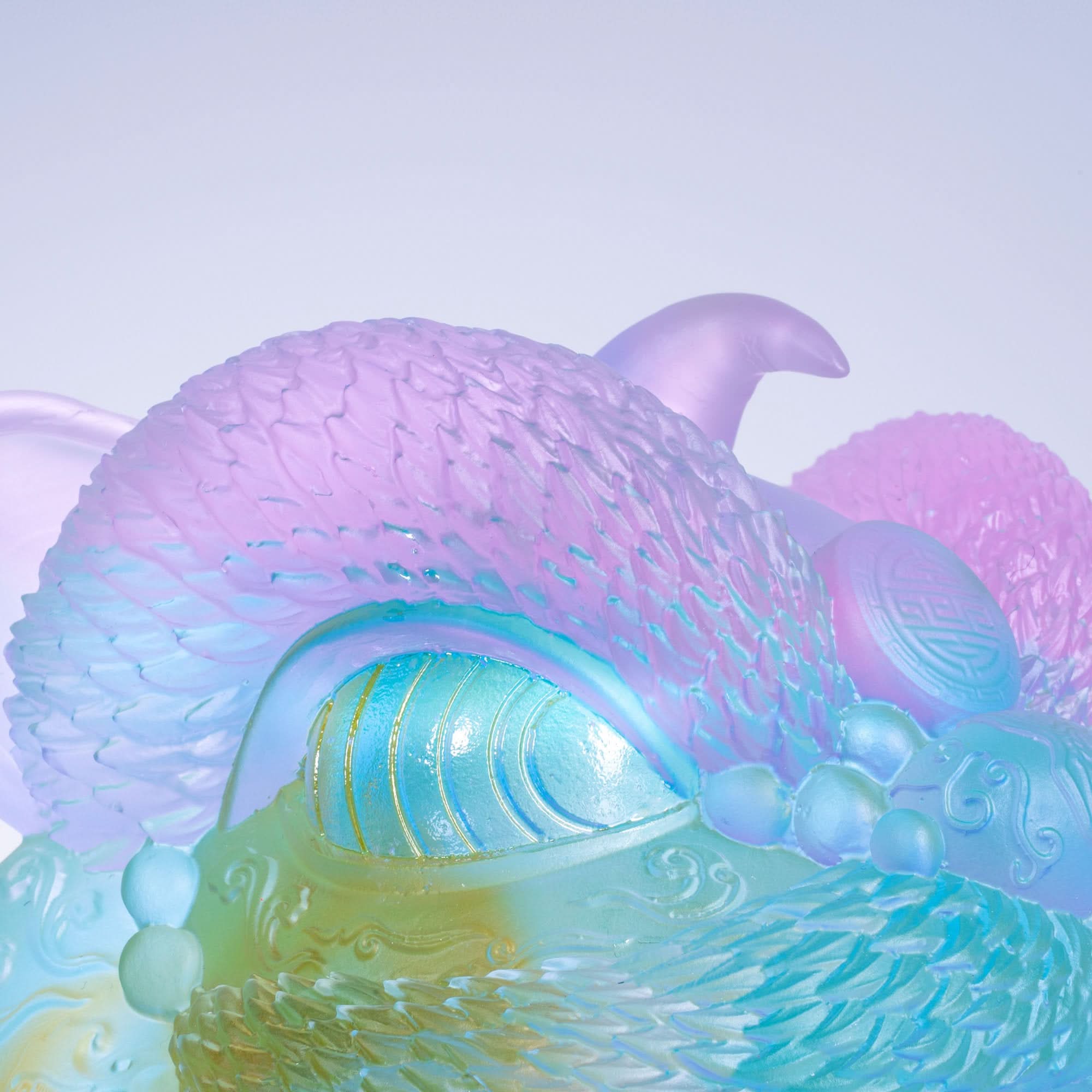 Auspicious Lion Glass Sculpture