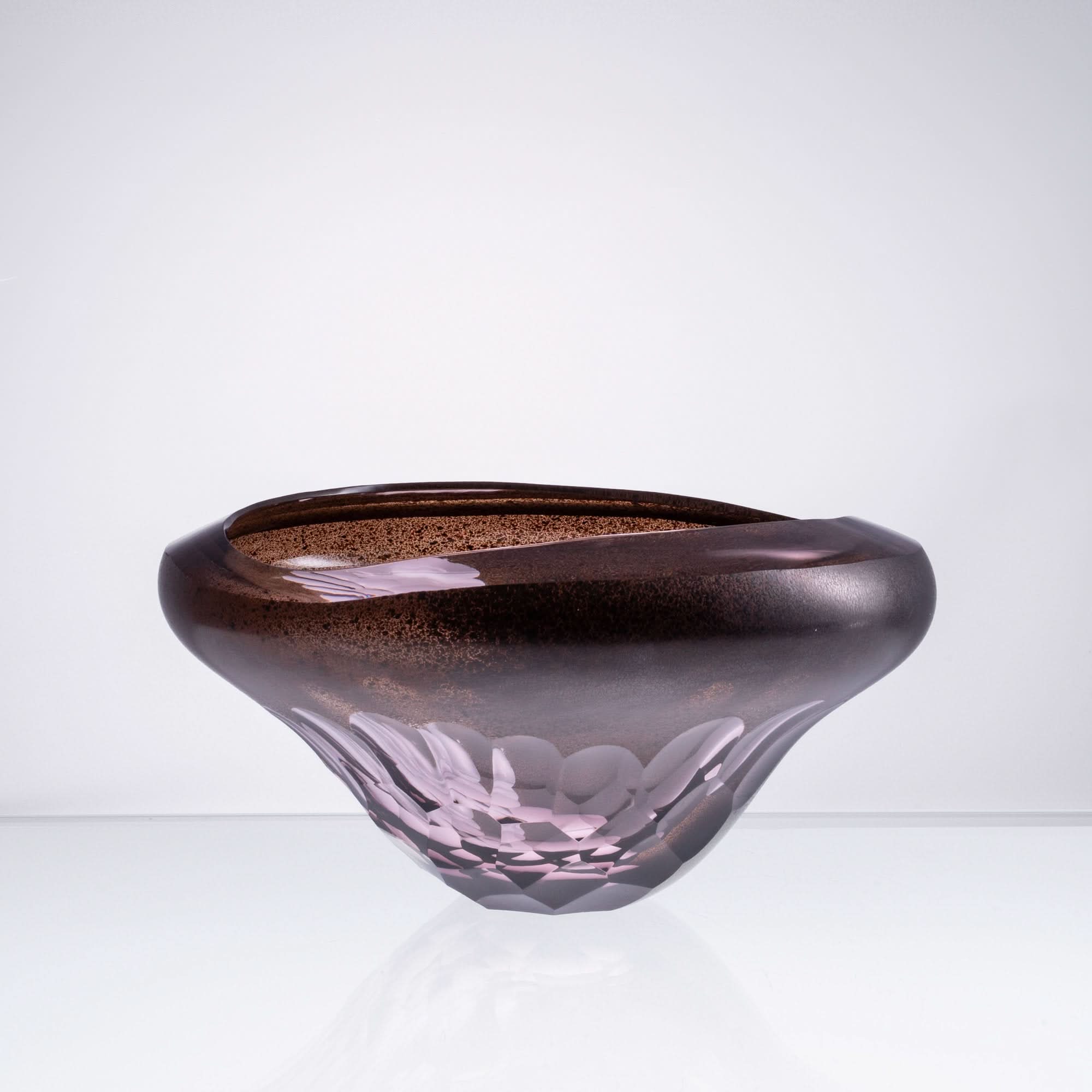 Amethyst Ripple--Blow Glass Sculpture