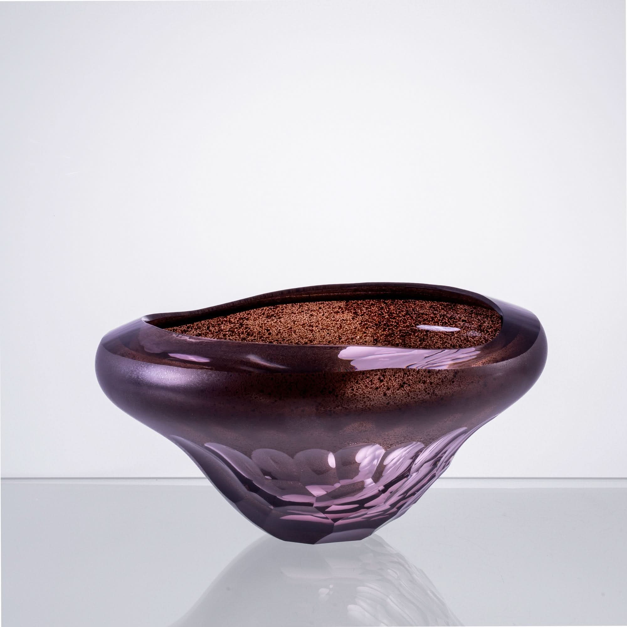 Amethyst Ripple--Blow Glass Sculpture