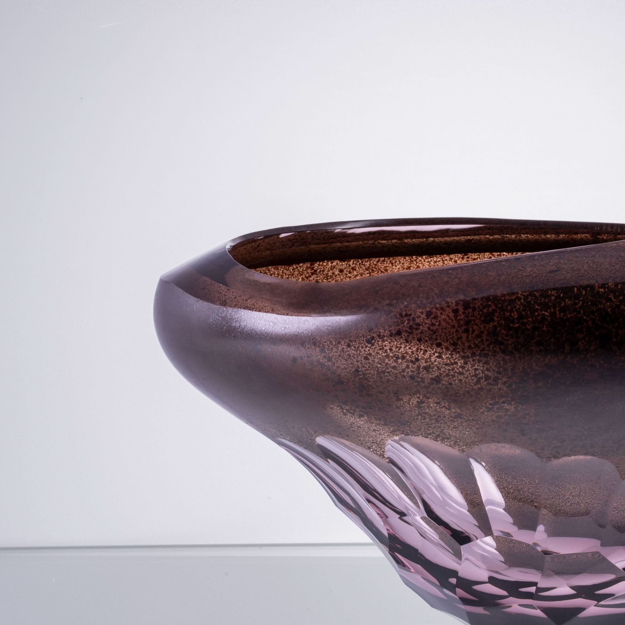Amethyst Ripple--Blow Glass Sculpture