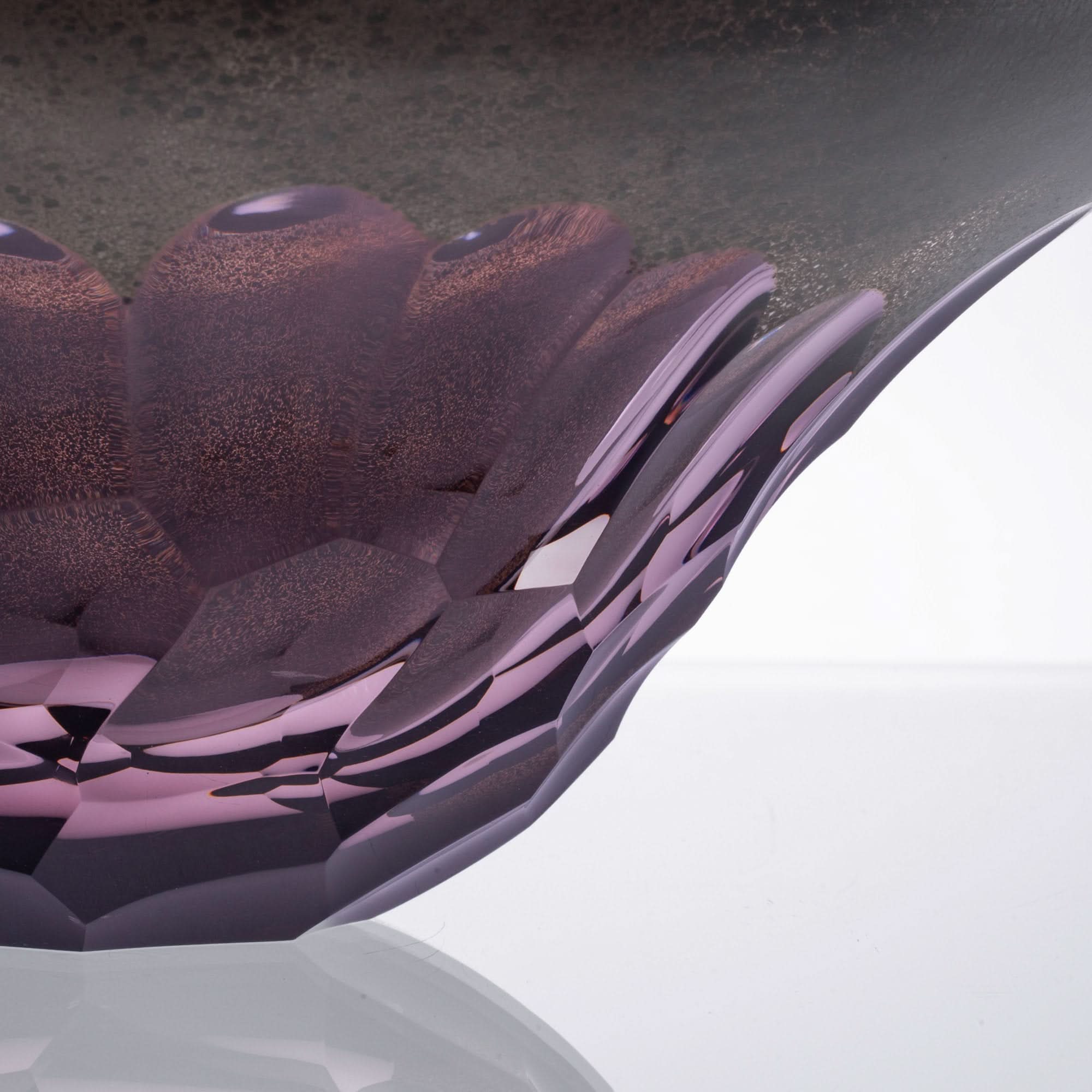 Amethyst Ripple--Blow Glass Sculpture
