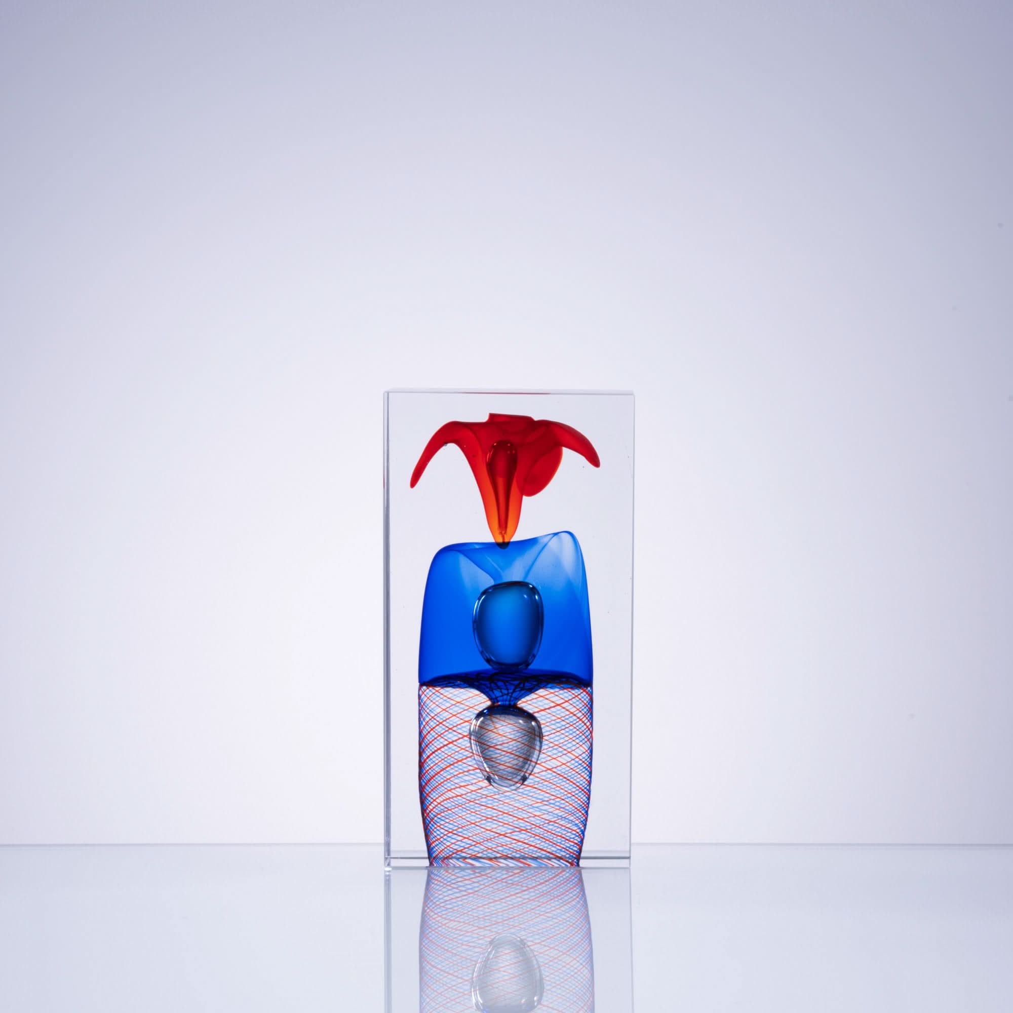 Flame Blossom Glass Sculpture