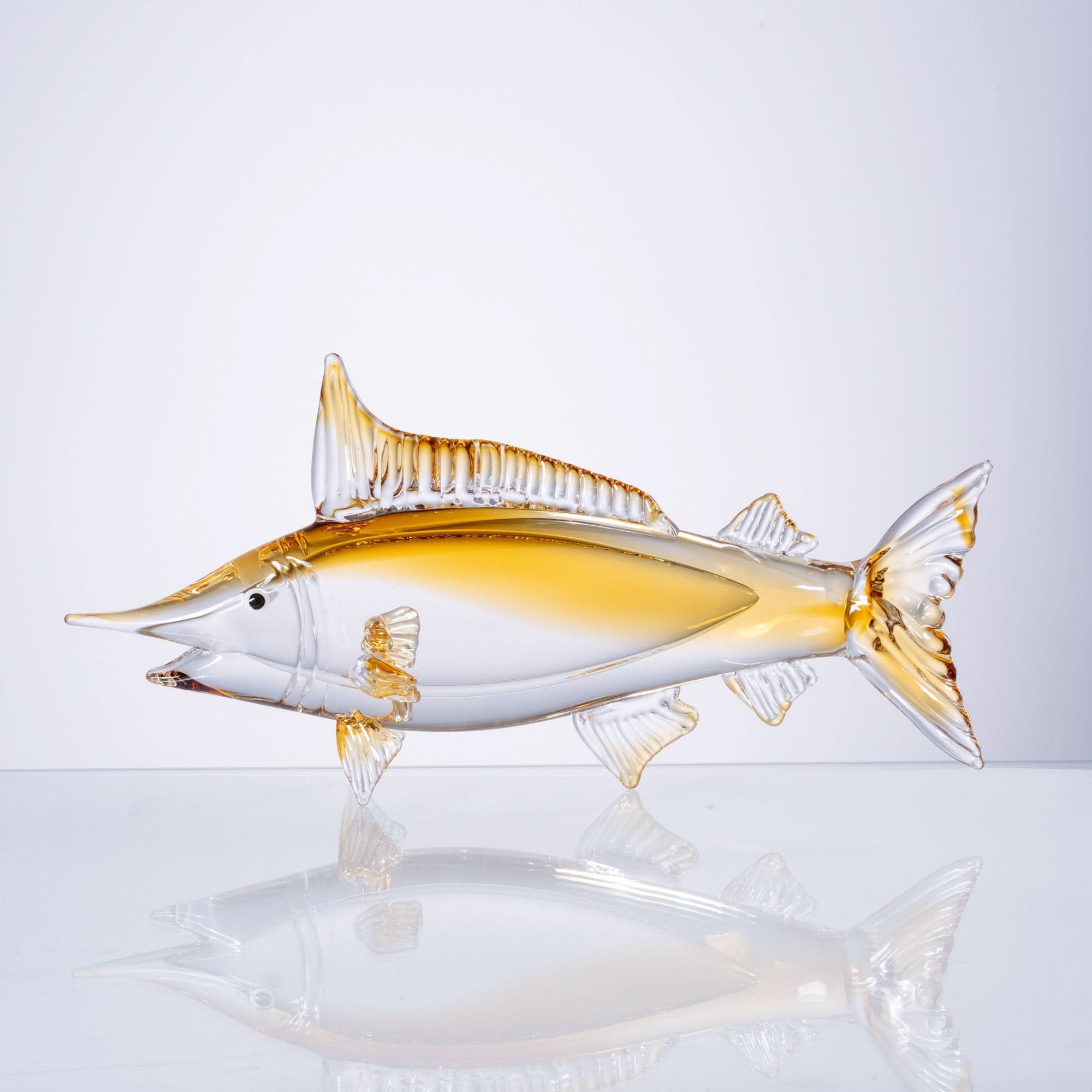 Golden Fins Glass Sculpture
