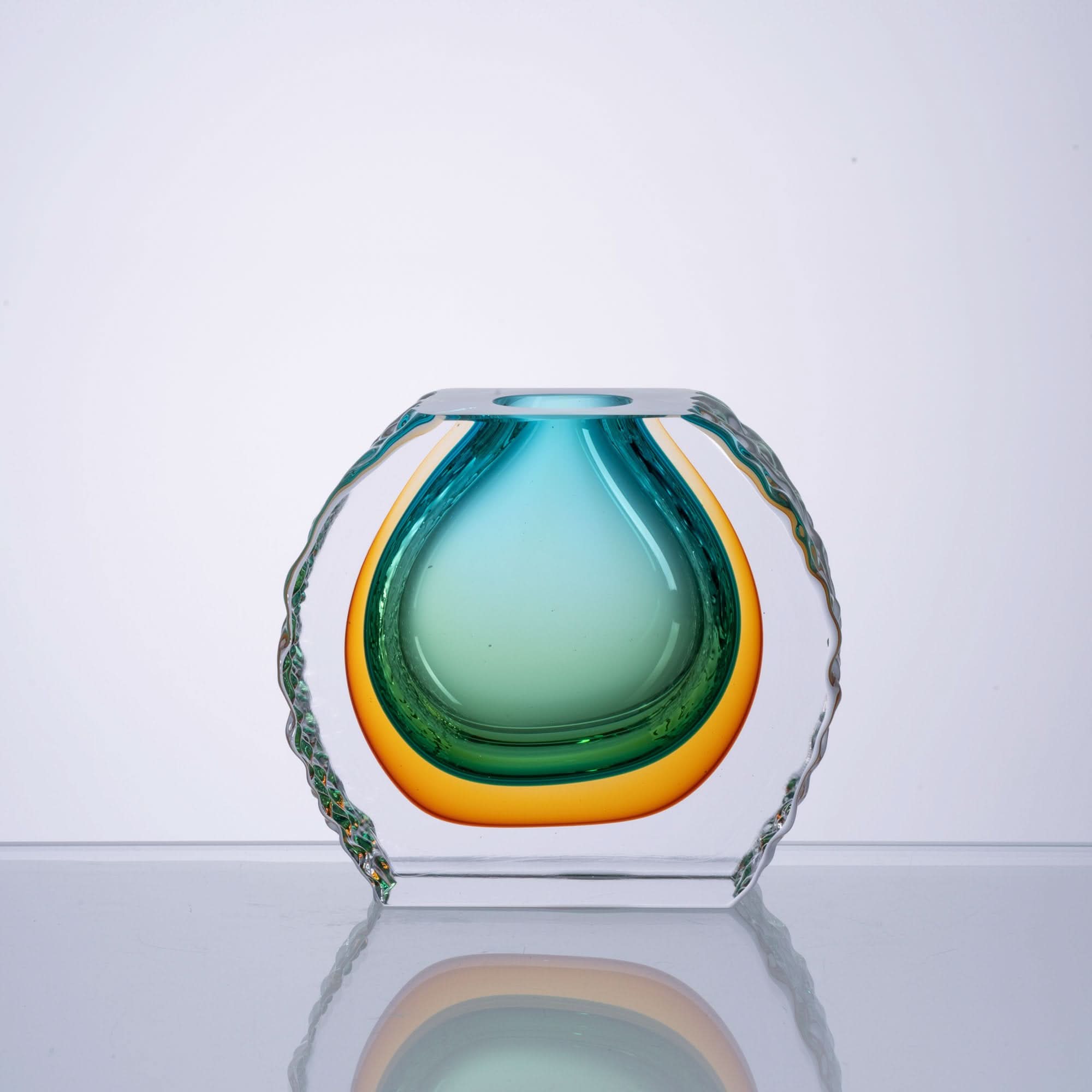 Emerald Ripples Glass Sculpture