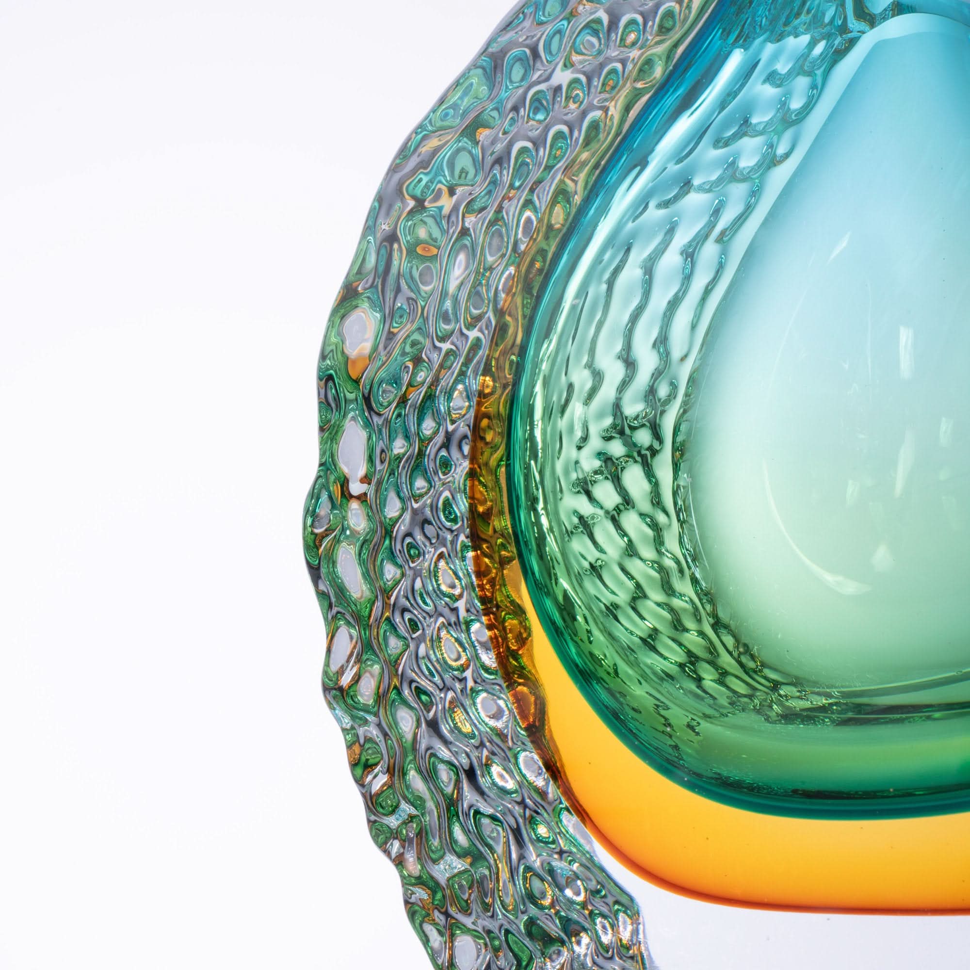 Emerald Ripples Glass Sculpture