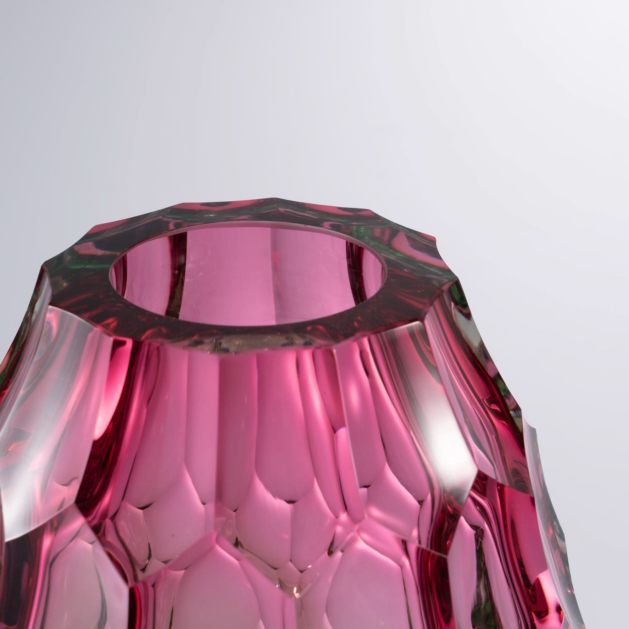Rosetta Aurora--Red Glass Sculpture