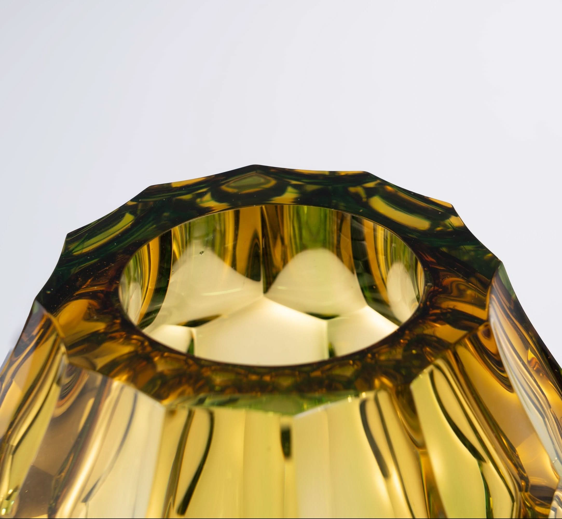 Rosetta Aurora--Yellow Glass Sculpture