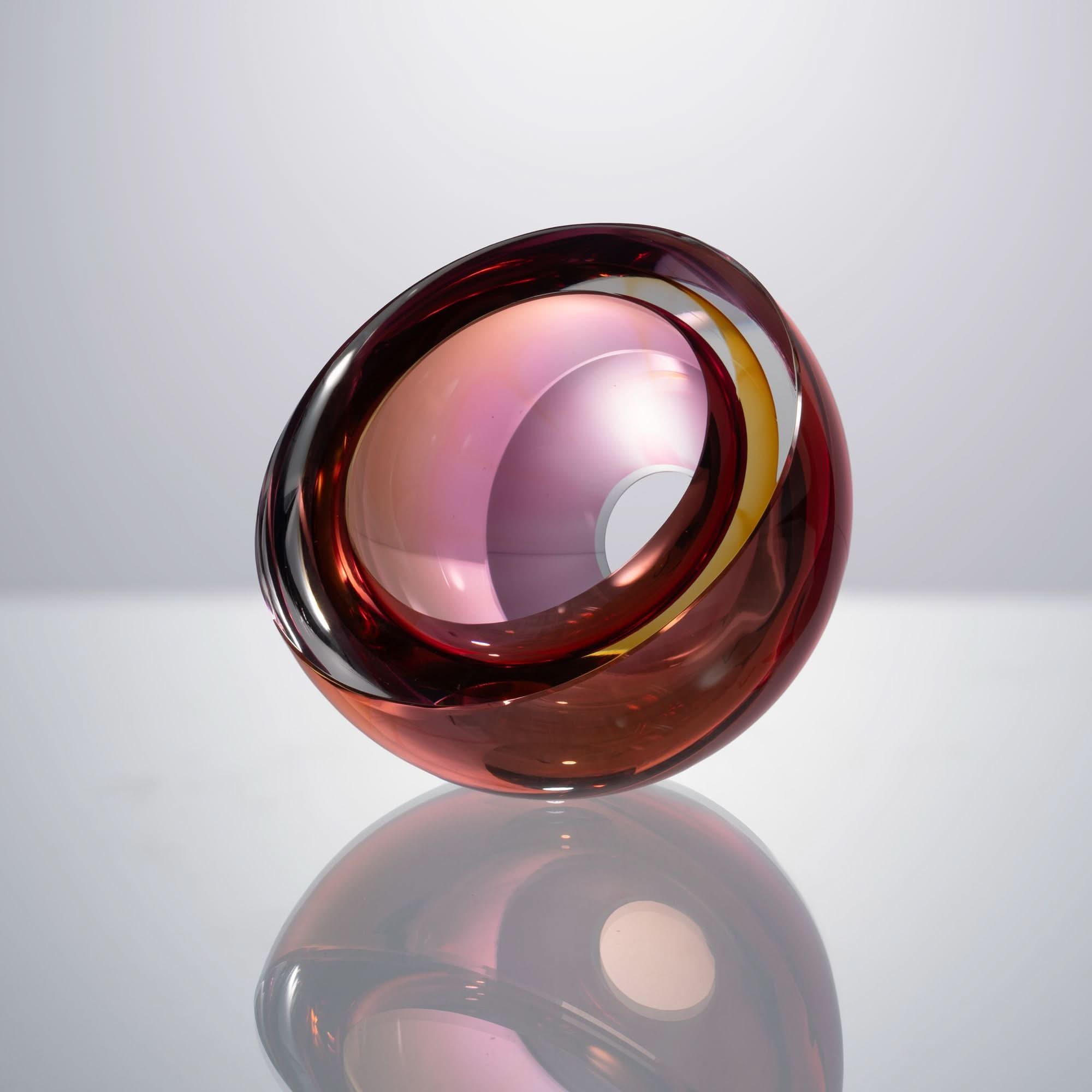 Iridescence--Red Glass Sculpture