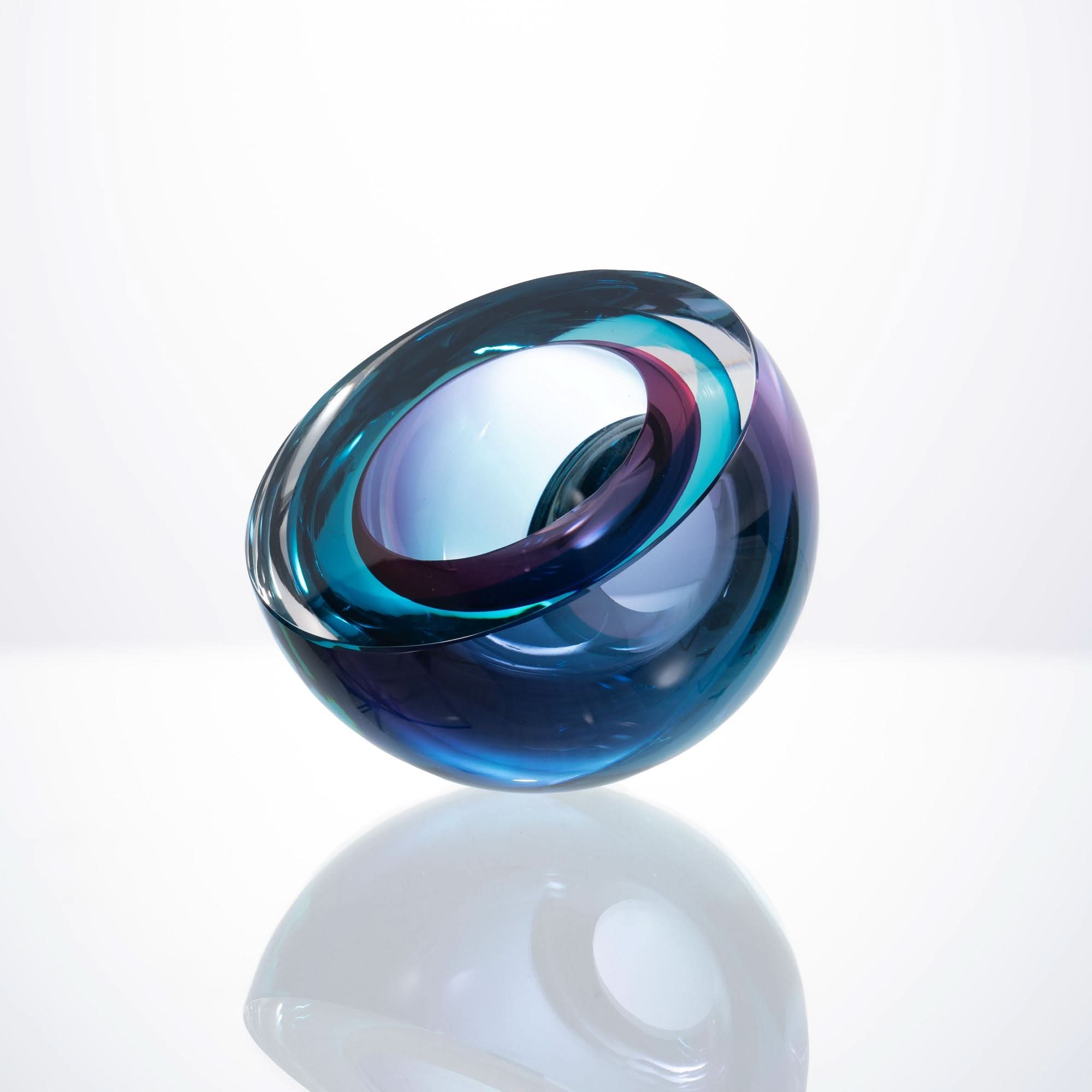 Iridescence--Blue Glass Sculpture